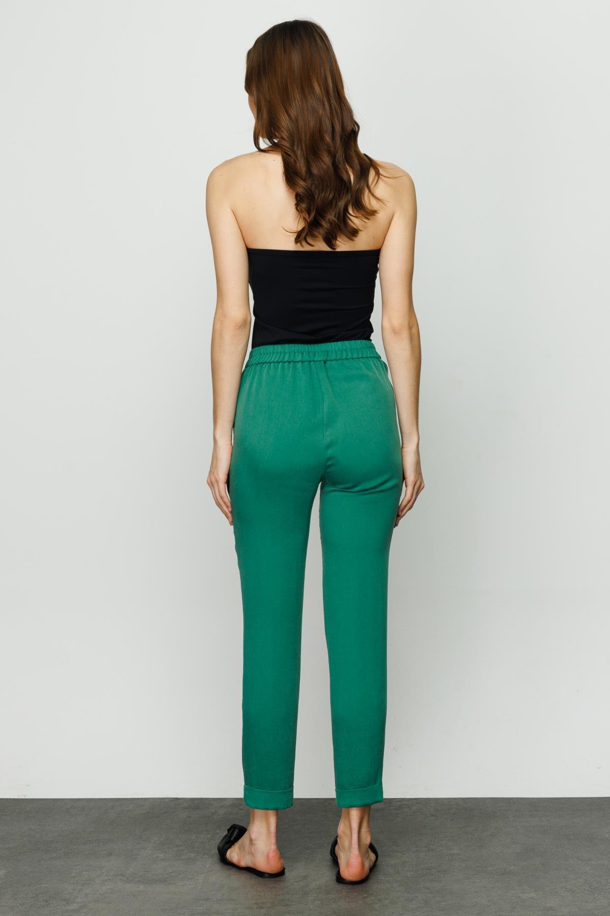 Arka Beli Lastikli Duble Paça Kadın Pantolon - Eser Giyim