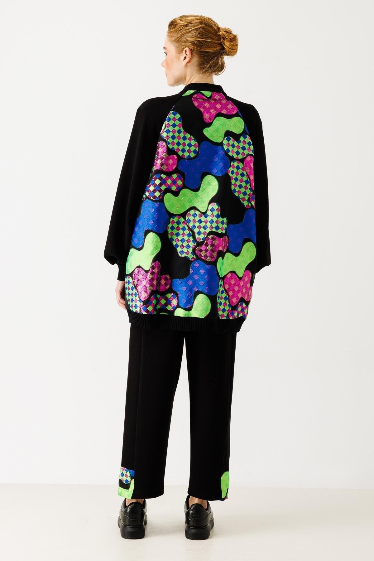 Arka Organze Desenli Pantolon Takım - Eser Giyim