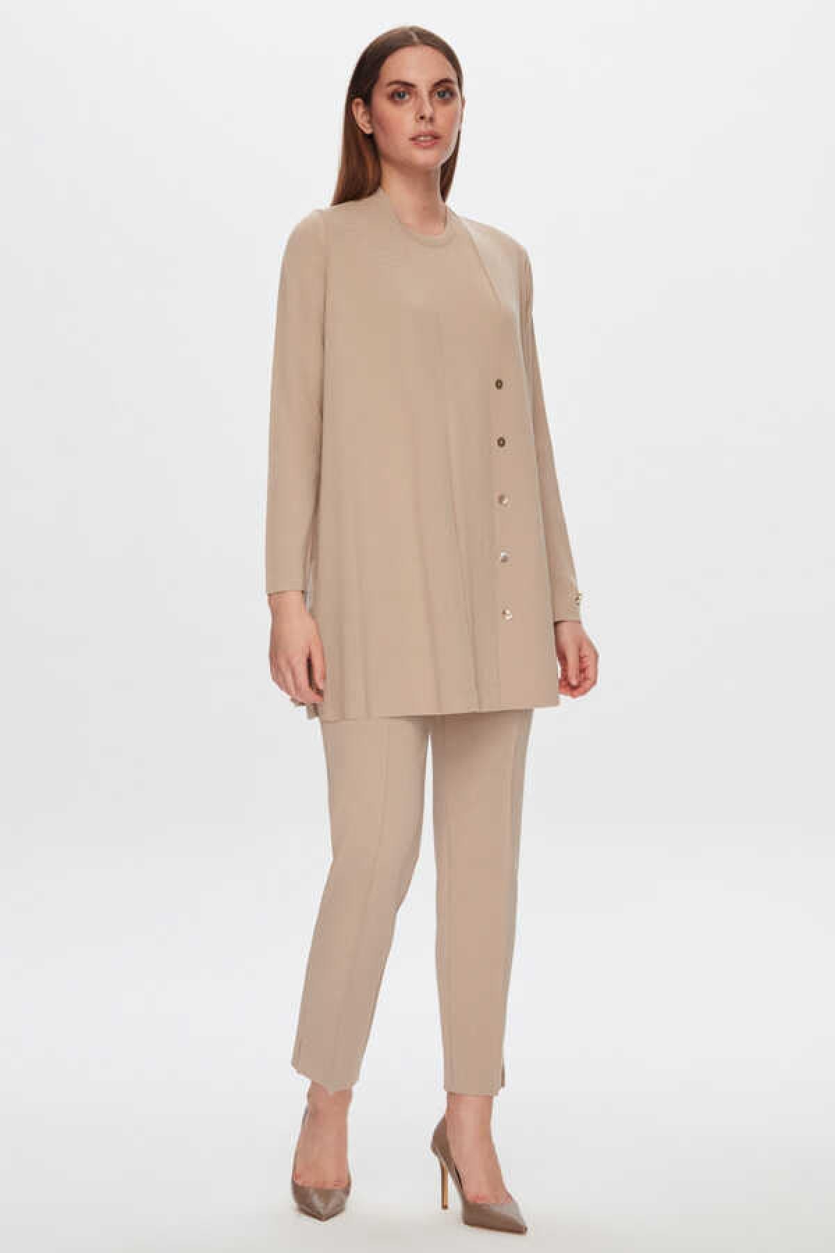 Arkası Cupra Düz Kesim Triko Ceket - Eser Giyim