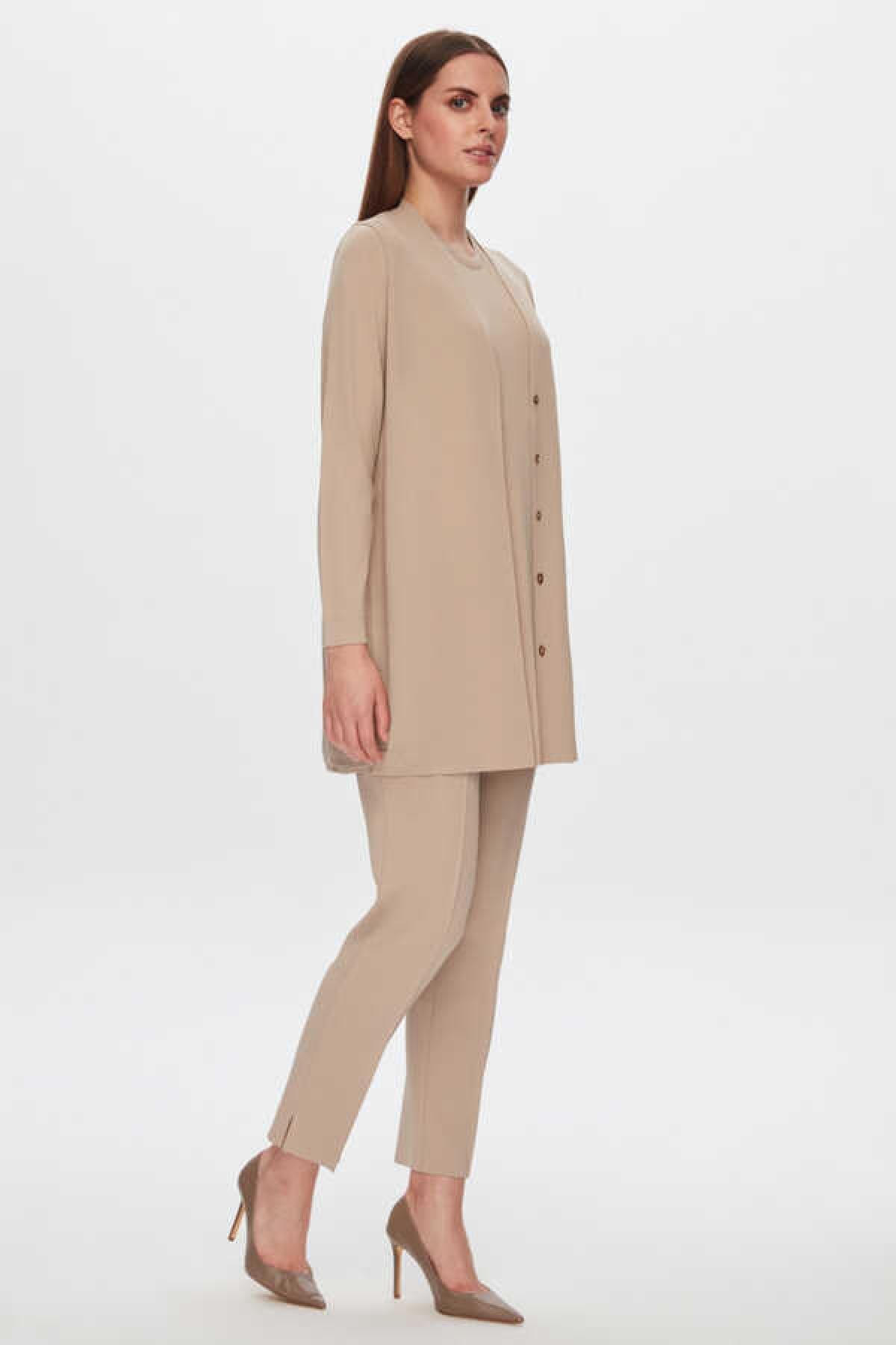 Arkası Cupra Düz Kesim Triko Ceket - Eser Giyim