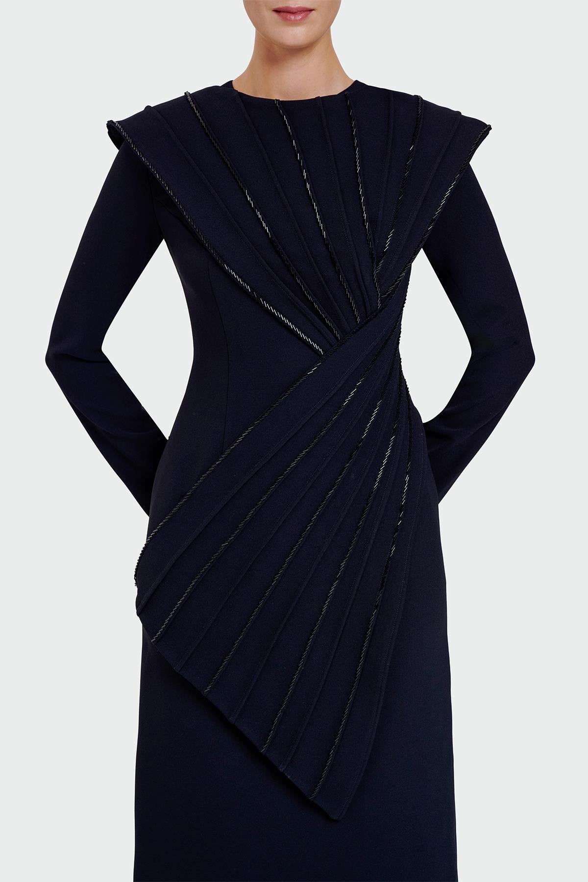 Asymmetrical Strap Detail Evening Dress