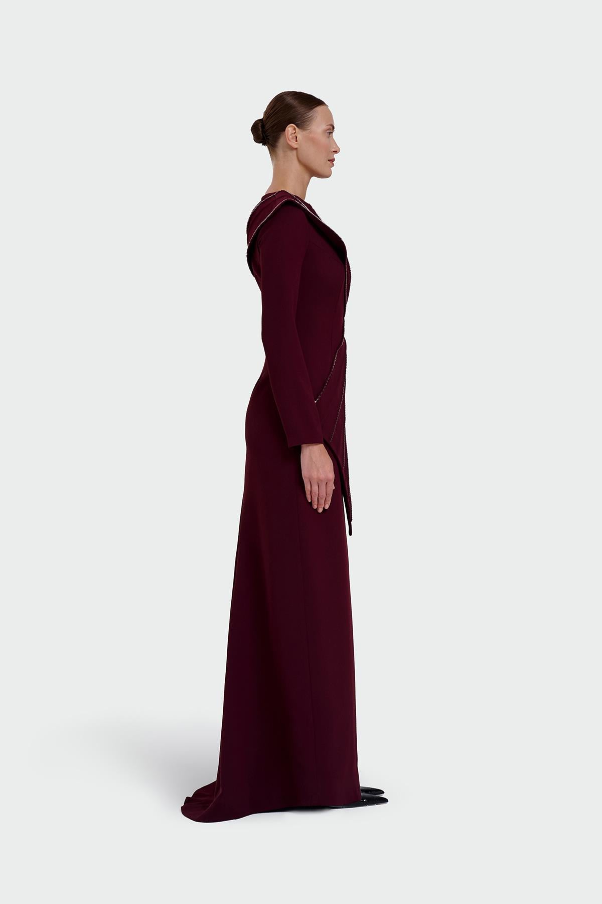 Asymmetrical Strap Detail Evening Dress