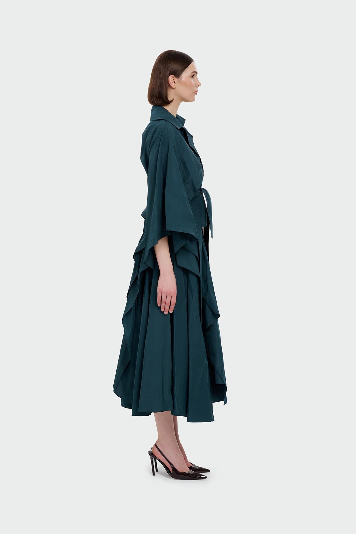 Asimetrik Volan Detaylı Etek