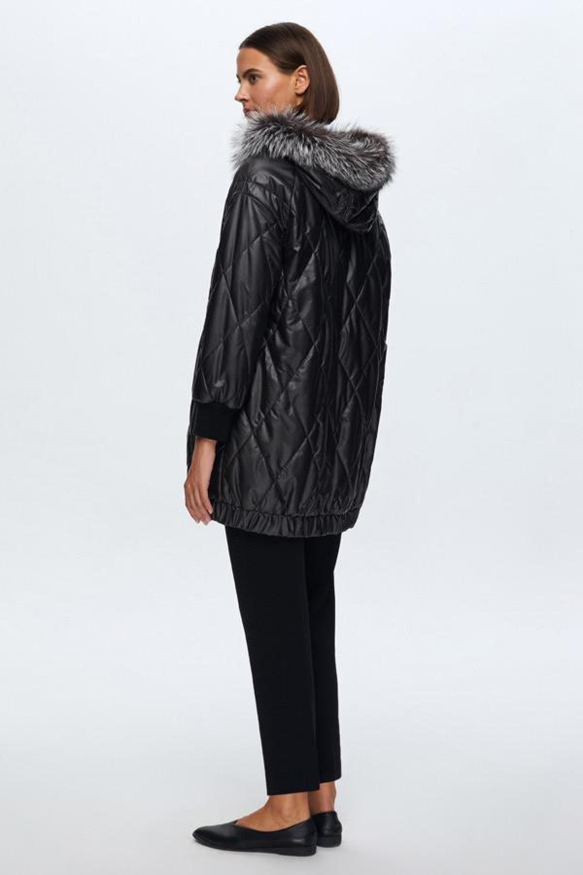 Baklava Dilimli Kürklü Mont - Eser Giyim