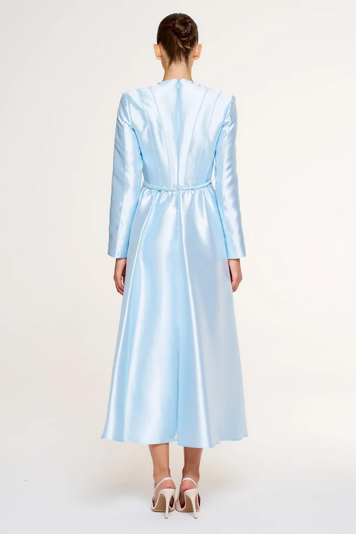 A-Line Evening Dress with Waist Details