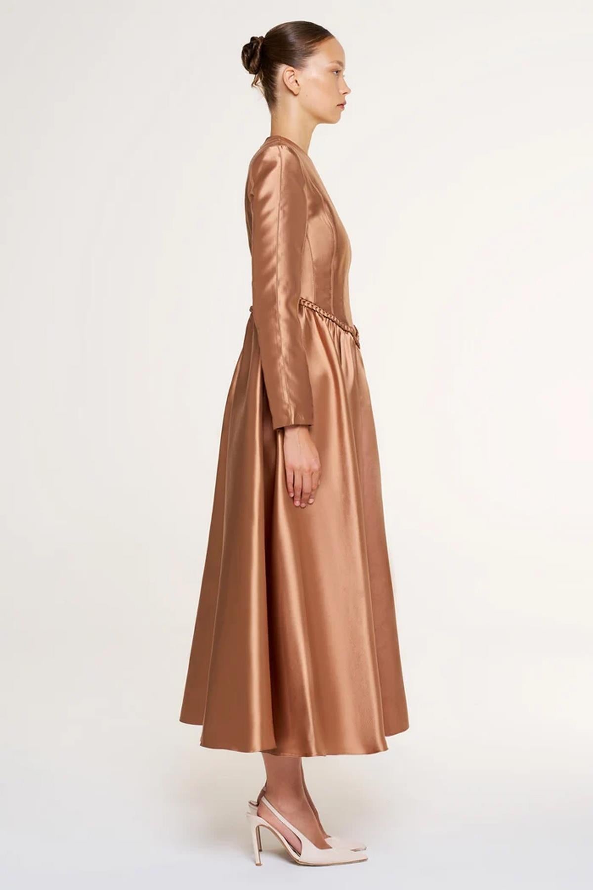 A-Line Evening Dress with Waist Details