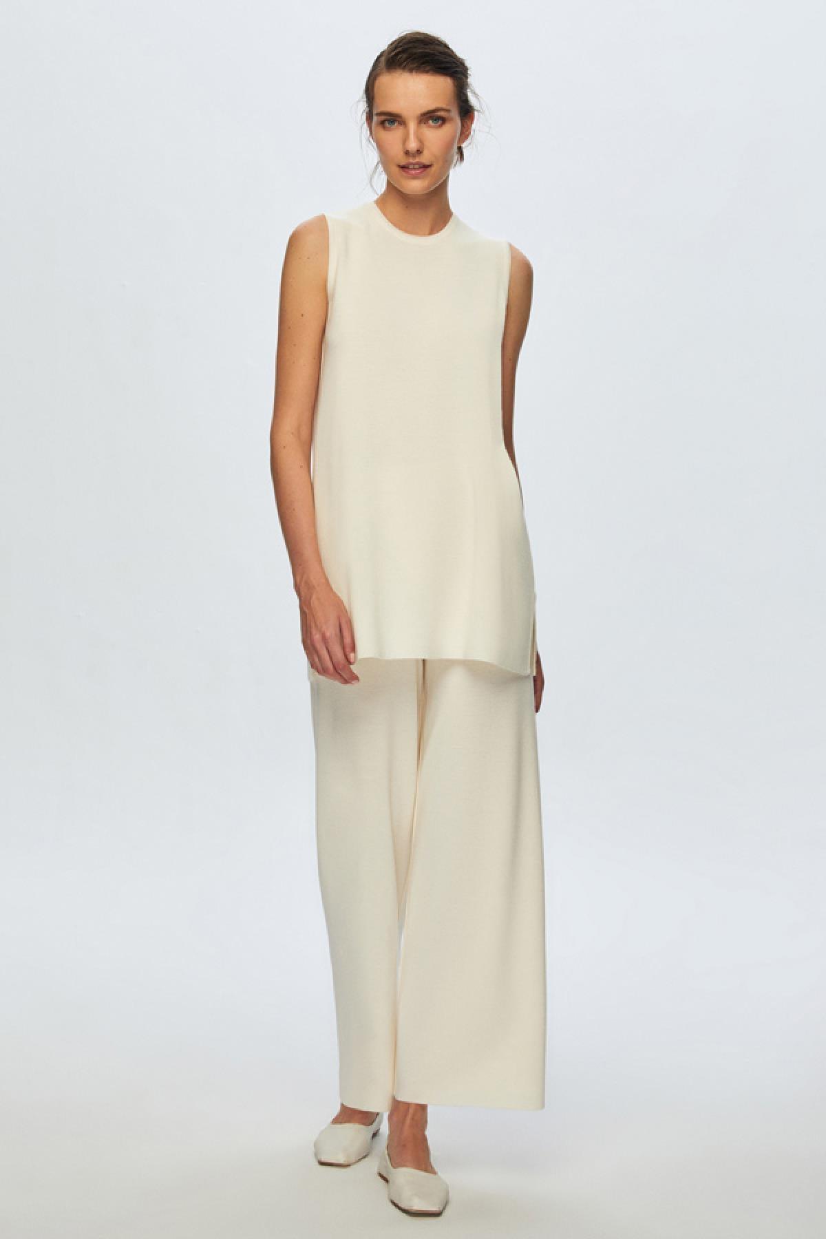 Miss Dalida Beli Lastikli Bol Paça Triko Pantolon - Eser Giyim