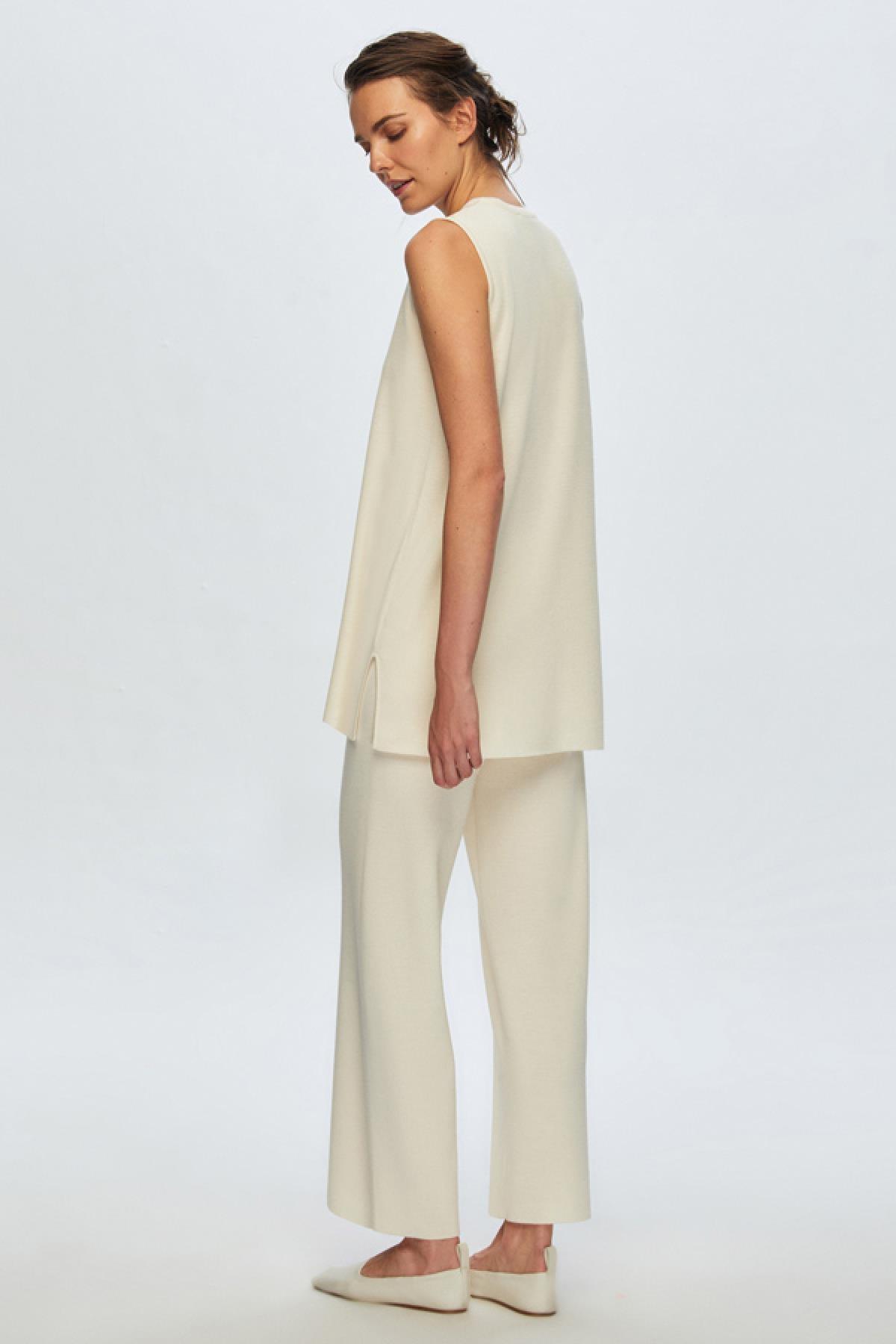 Miss Dalida Beli Lastikli Bol Paça Triko Pantolon - Eser Giyim