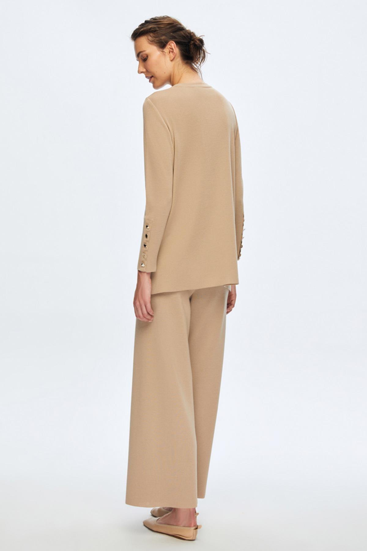 Miss Dalida Beli Lastikli Bol Paça Triko Pantolon - Eser Giyim