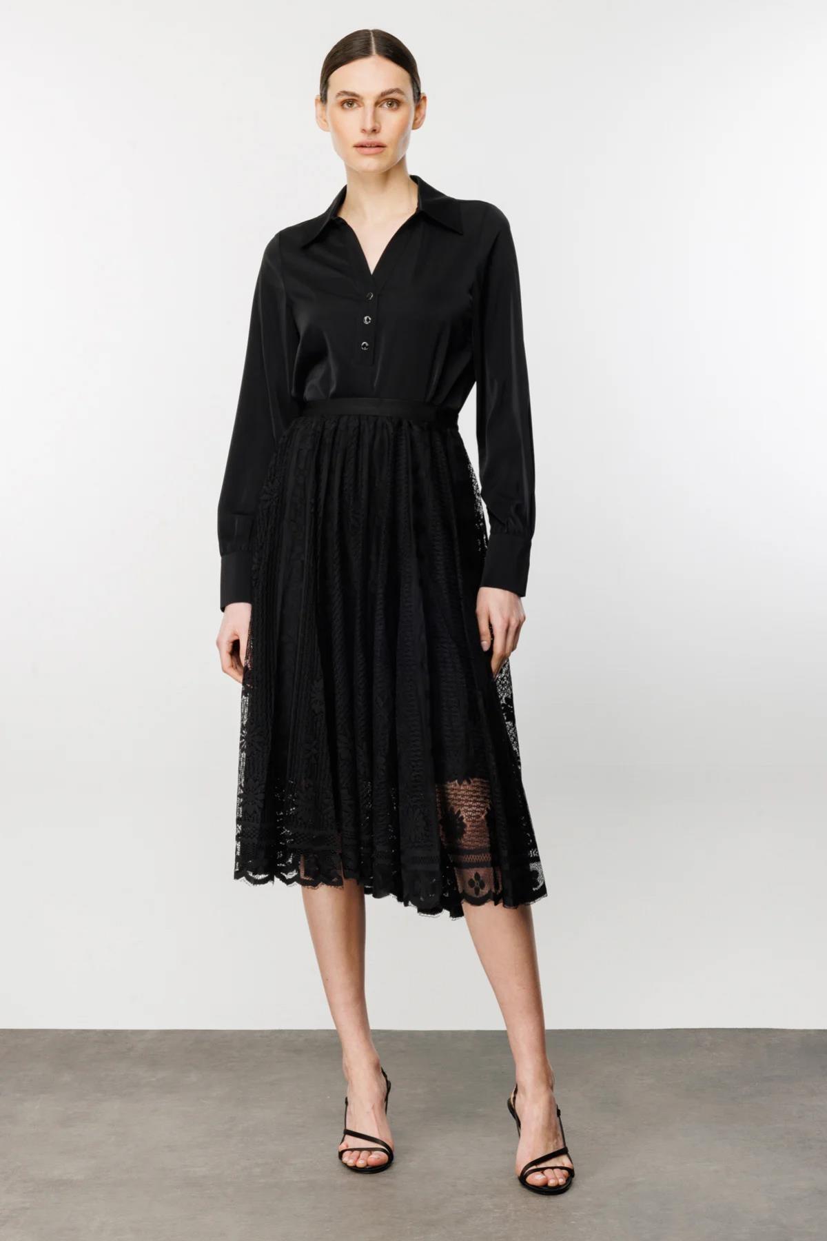 Beli Lastikli Dantel Etek - Eser Giyim