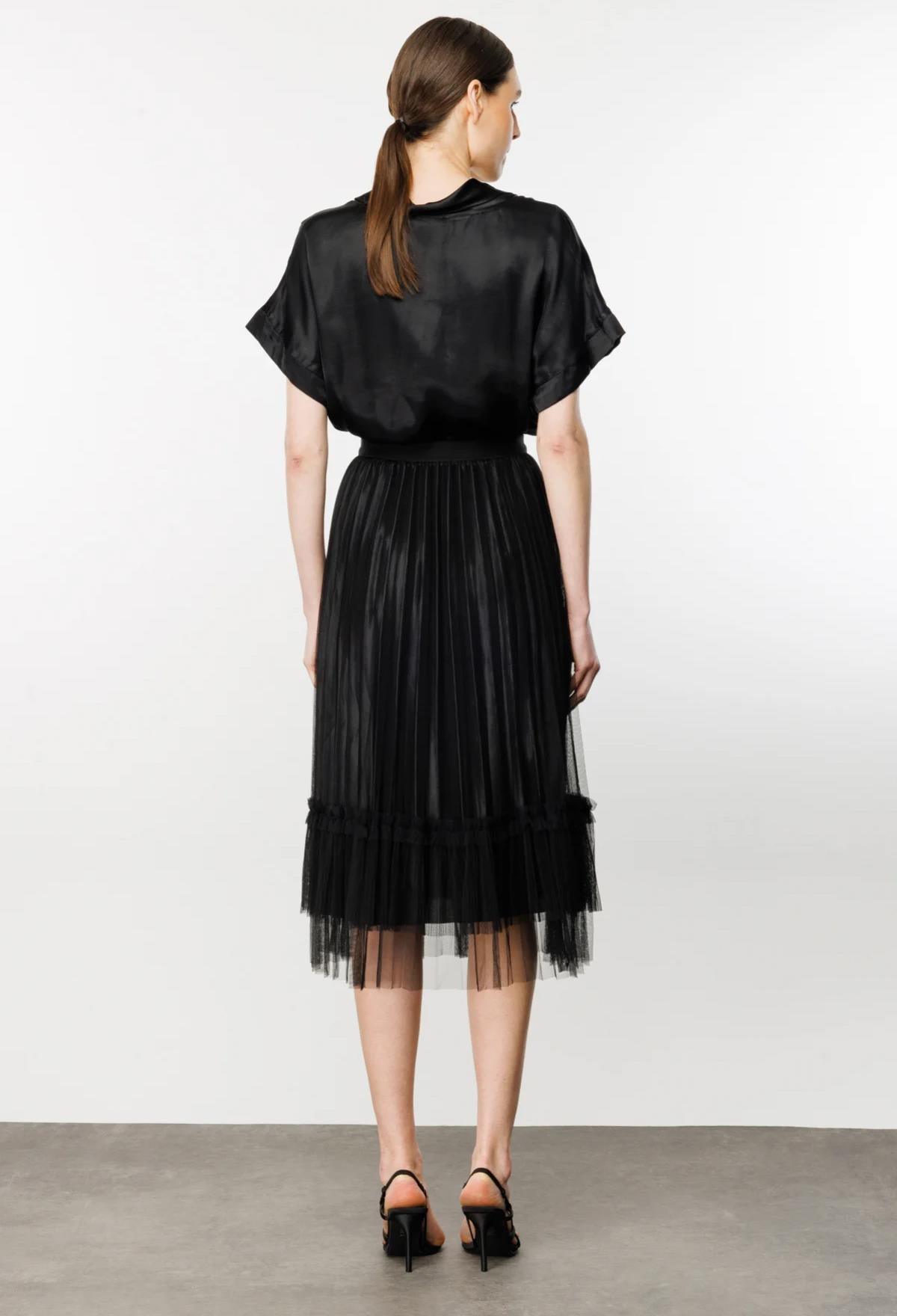 Beli Lastikli Uzun Tül Etek - Eser Giyim