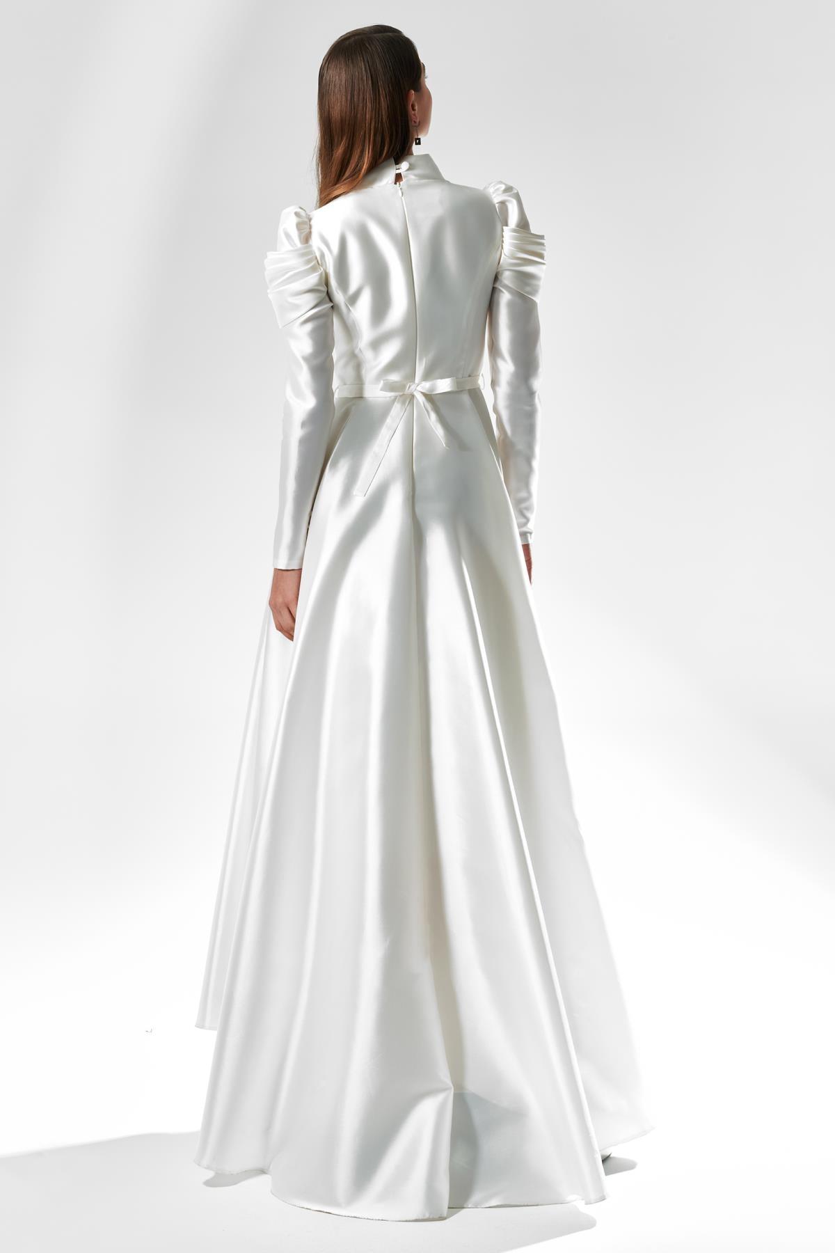 Beli Taş Detaylı Uzun Elbise - Eser Giyim