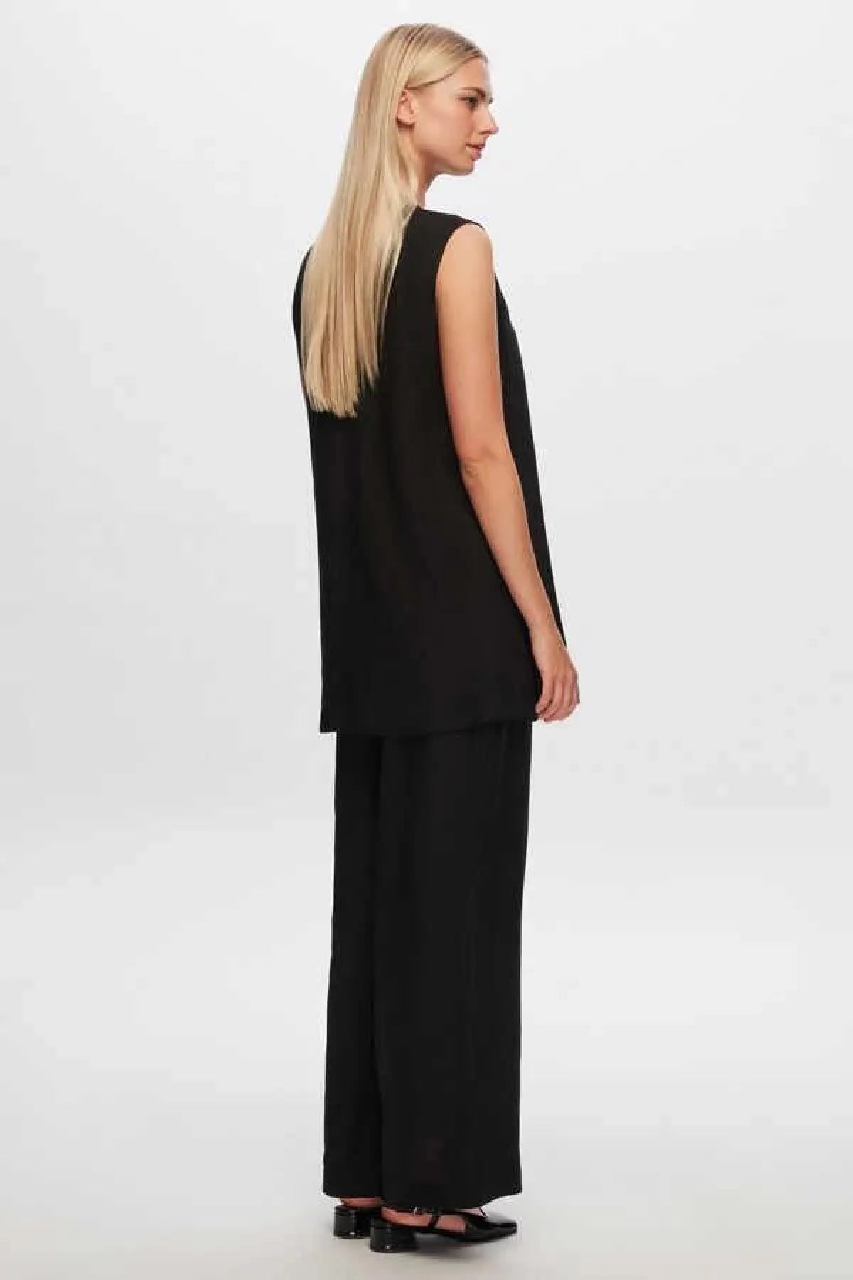 Wide Leg Linen Women's Trousers