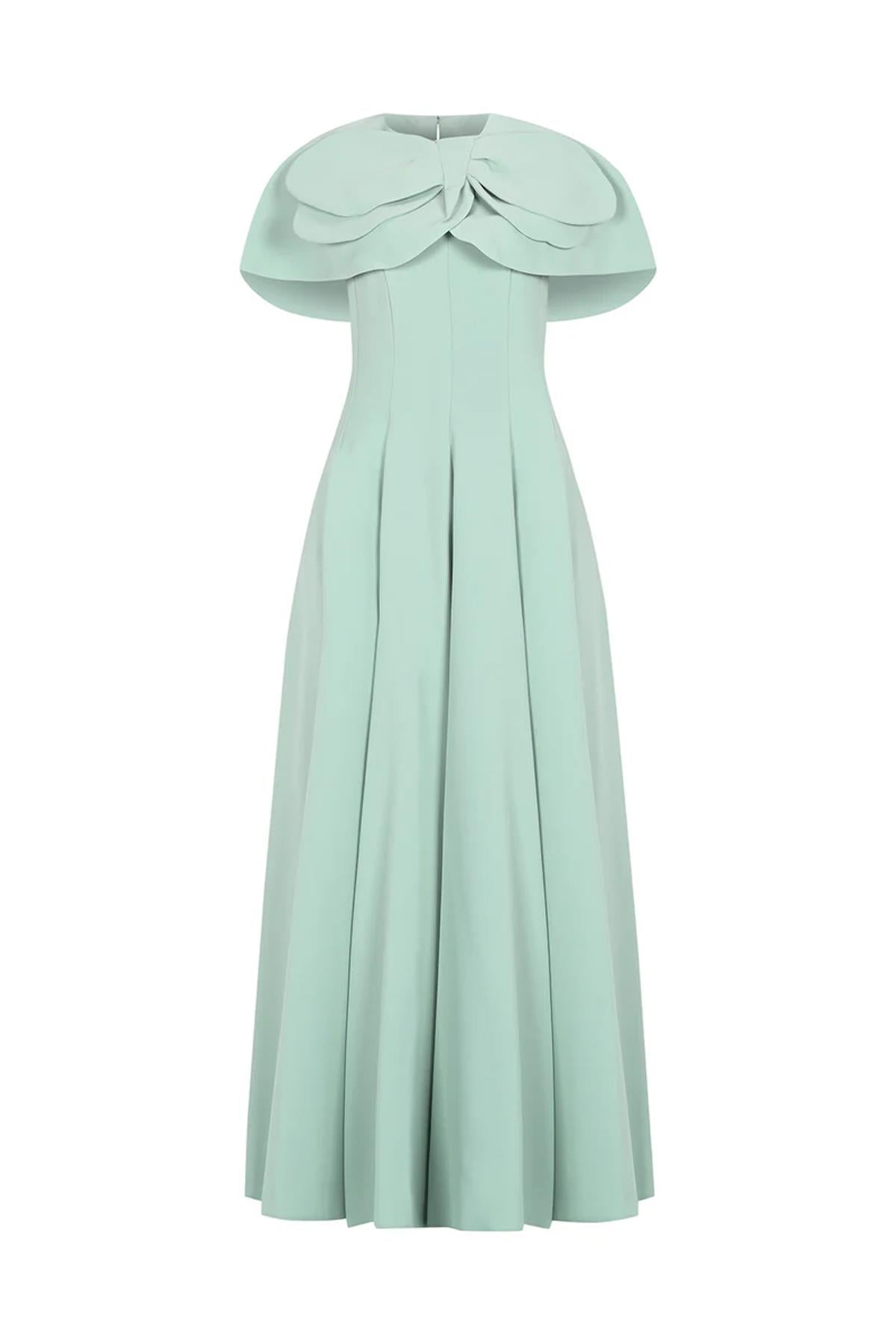 Bolero Detaylı Straplez Kloş Etek Abiye Elbise