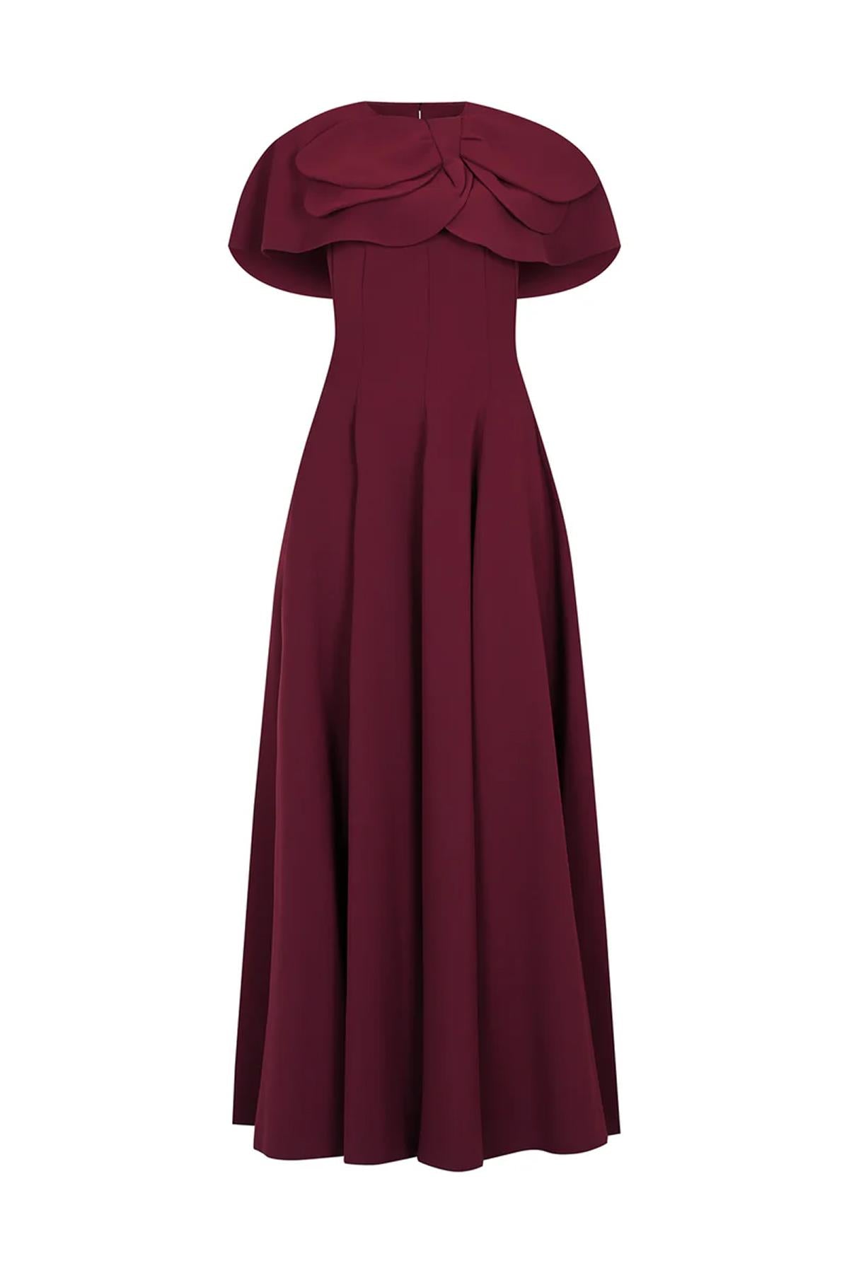 Bolero Detaylı Straplez Kloş Etek Abiye Elbise