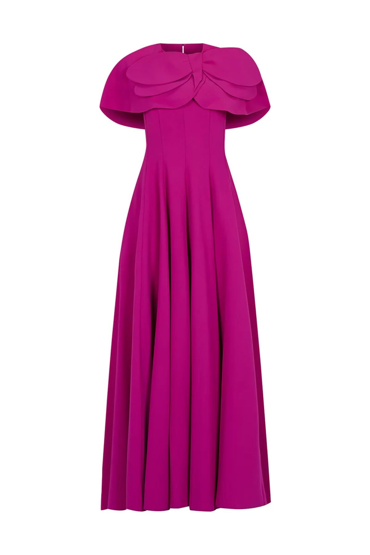 Bolero Detaylı Straplez Kloş Etek Abiye Elbise