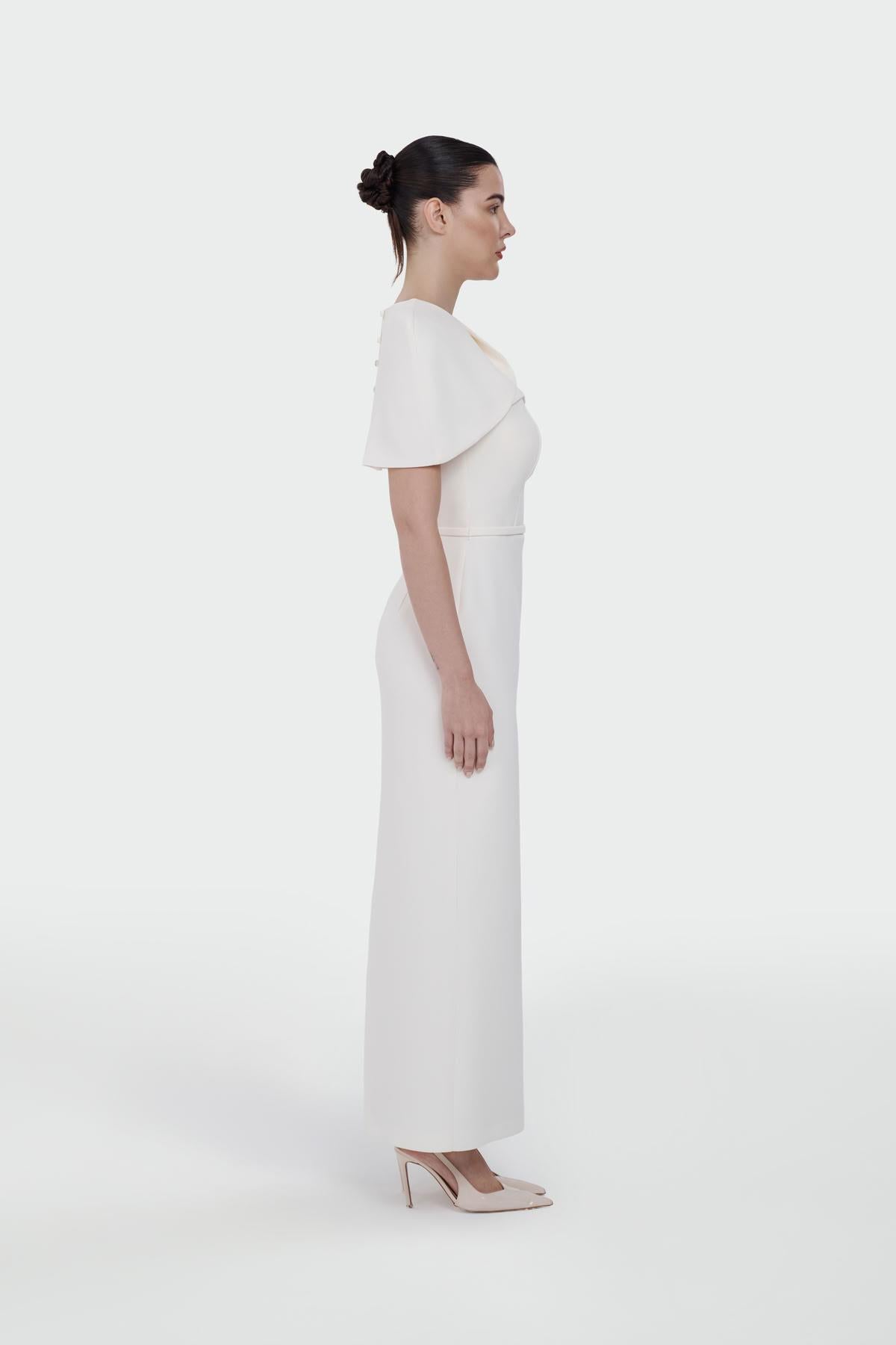 Long Evening Dress with Bolero Detail