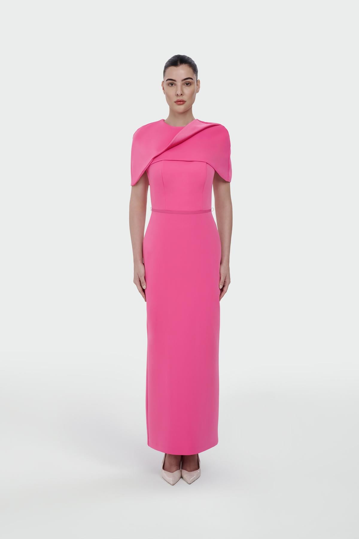 Long Evening Dress with Bolero Detail