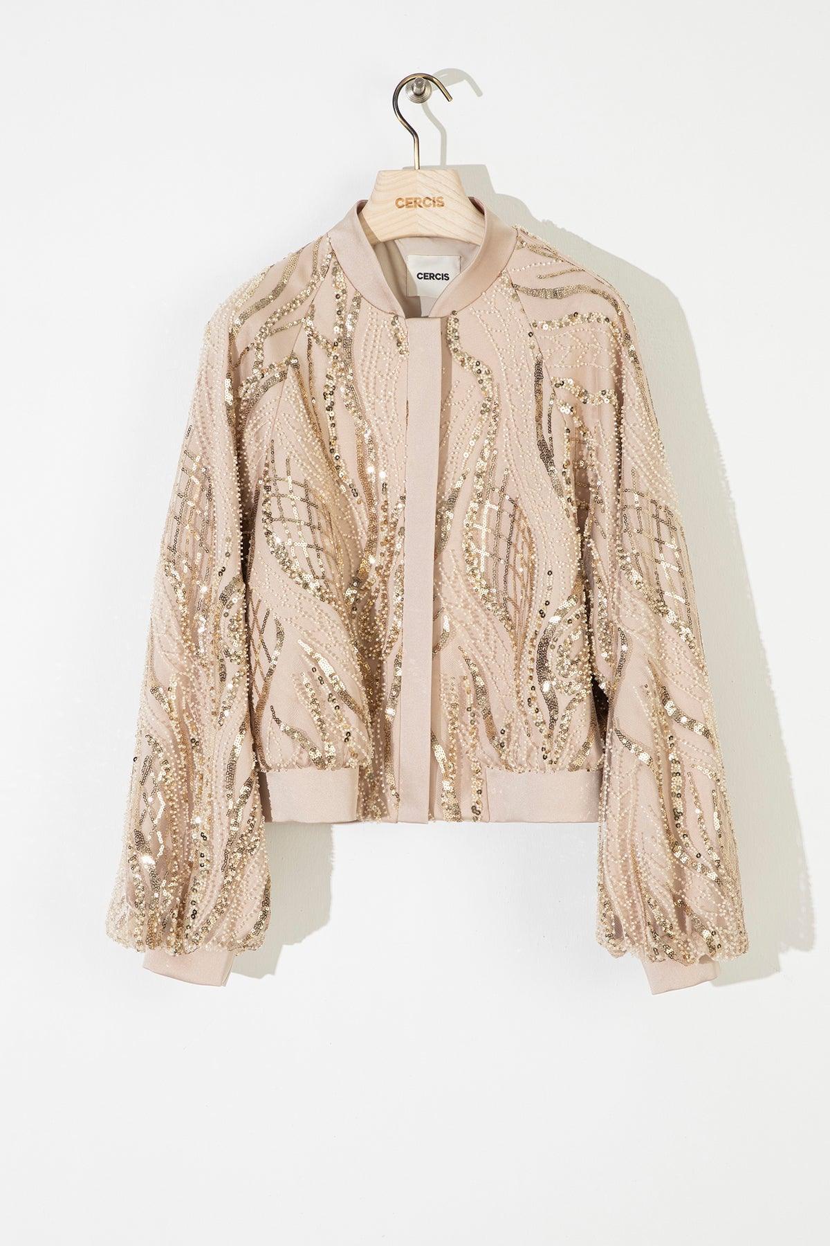 Boncuk İşi Bomber Kadın Ceket - Eser Giyim