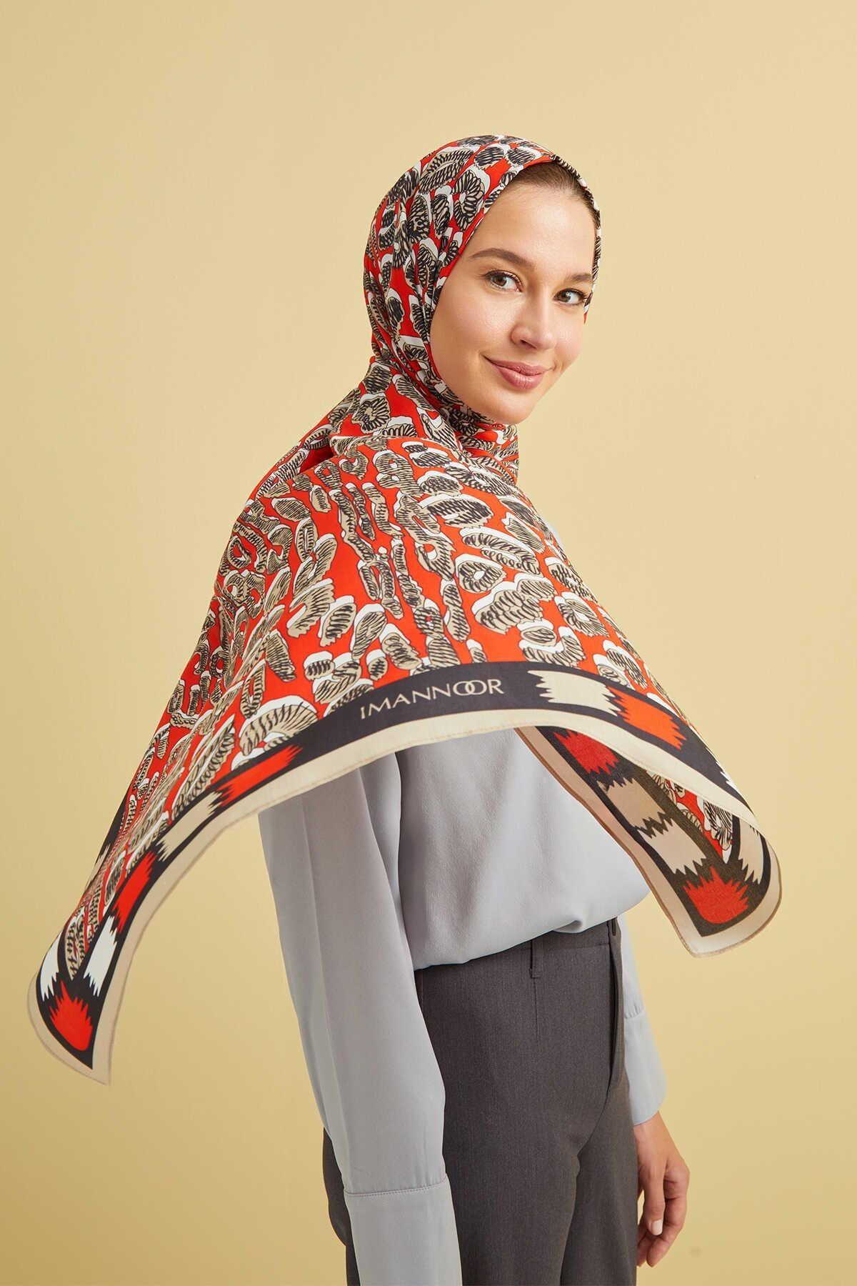 Bordür Panter Floş Viskon Şal 70x200 - Eser Giyim