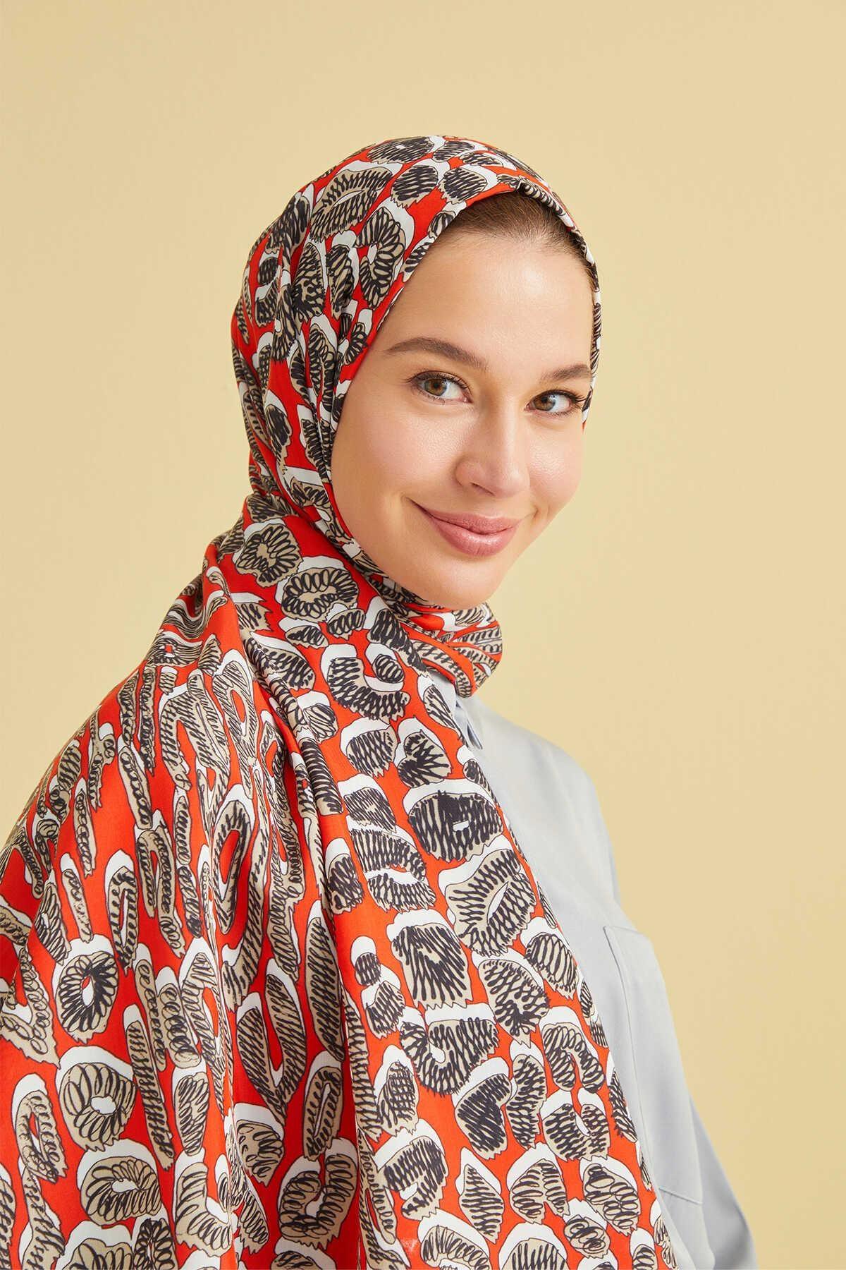 Bordür Panter Floş Viskon Şal 70x200 - Eser Giyim