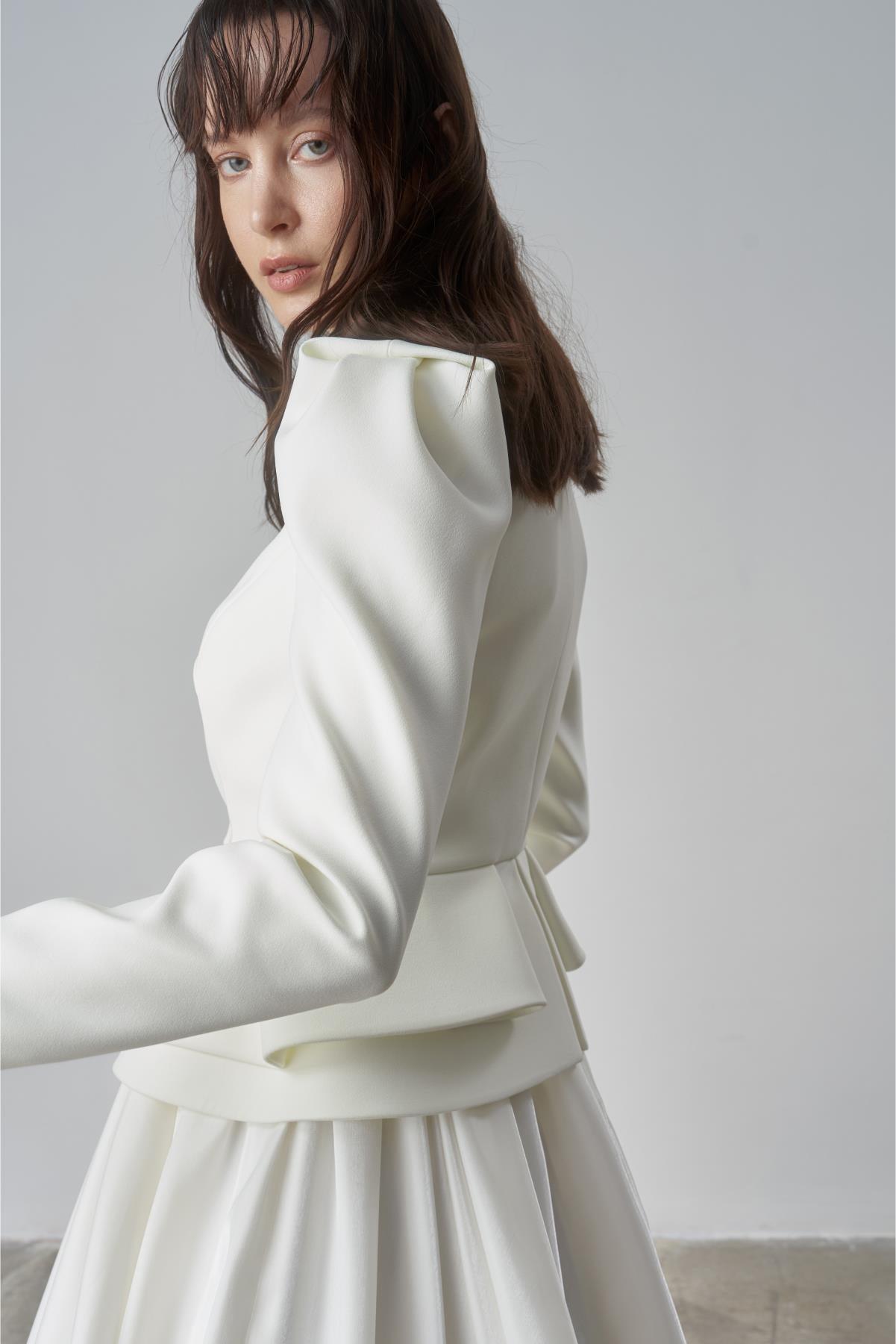 Ceket İnci Düğme Taş İşli Elbiseli Takım - Eser Giyim