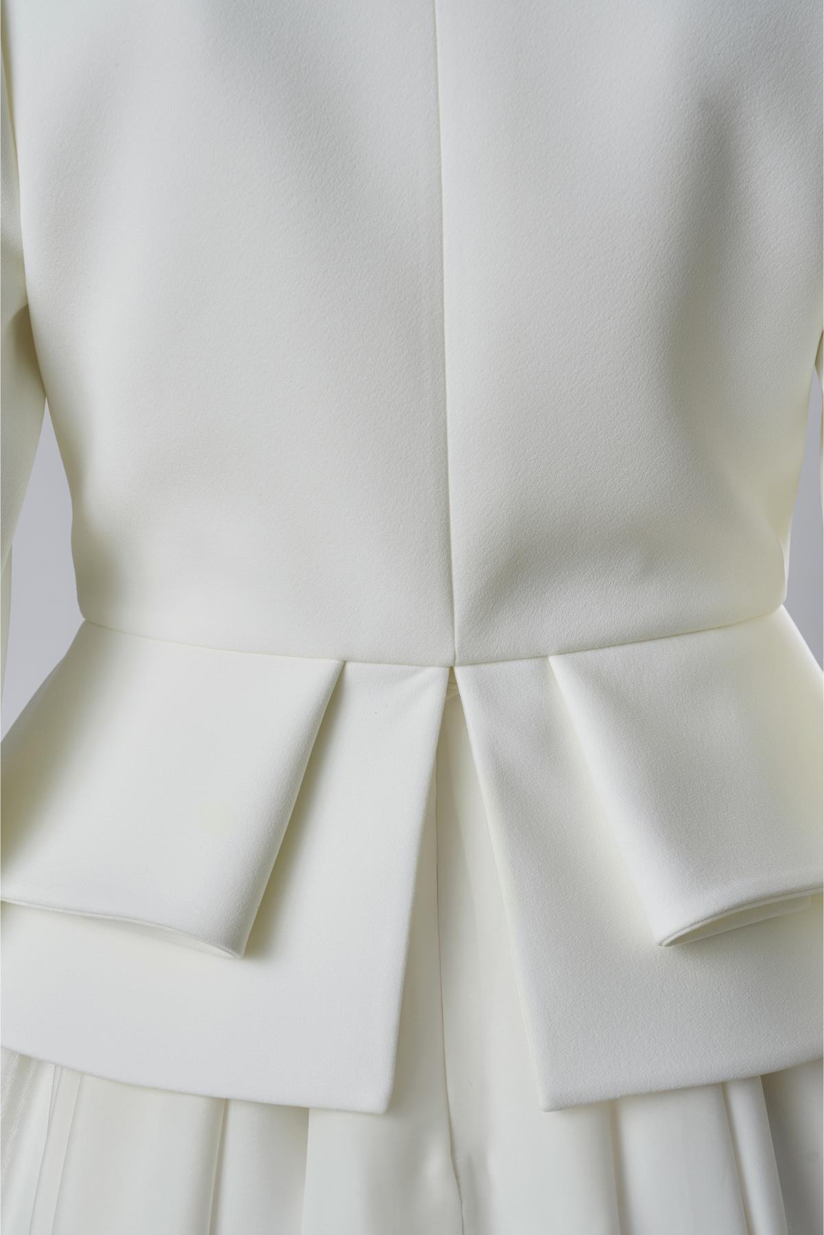 Ceket İnci Düğme Taş İşli Elbiseli Takım - Eser Giyim