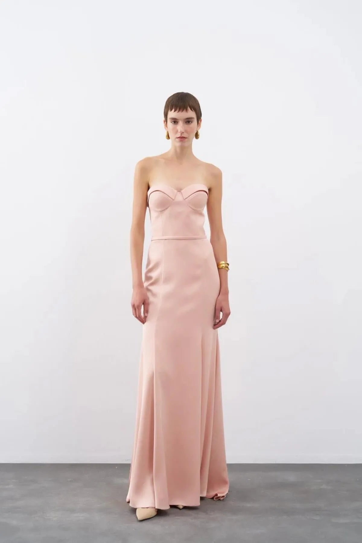 Strapless Chest Globe Long Evening Dress