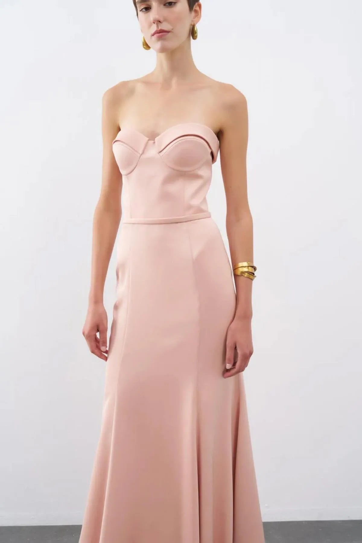 Strapless Chest Globe Long Evening Dress