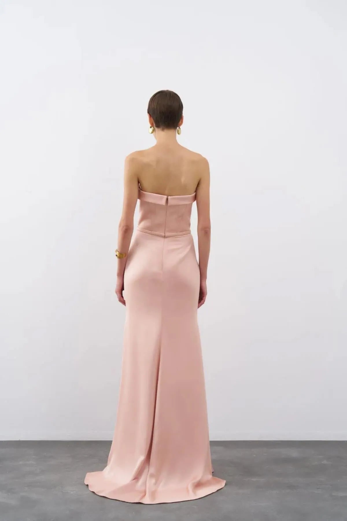 Strapless Chest Globe Long Evening Dress