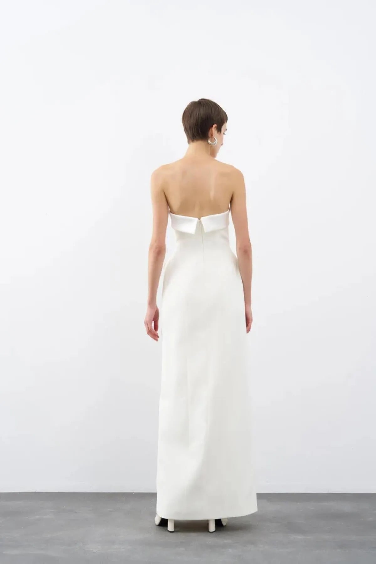 Strapless Pocket Covered Long Evening Dress