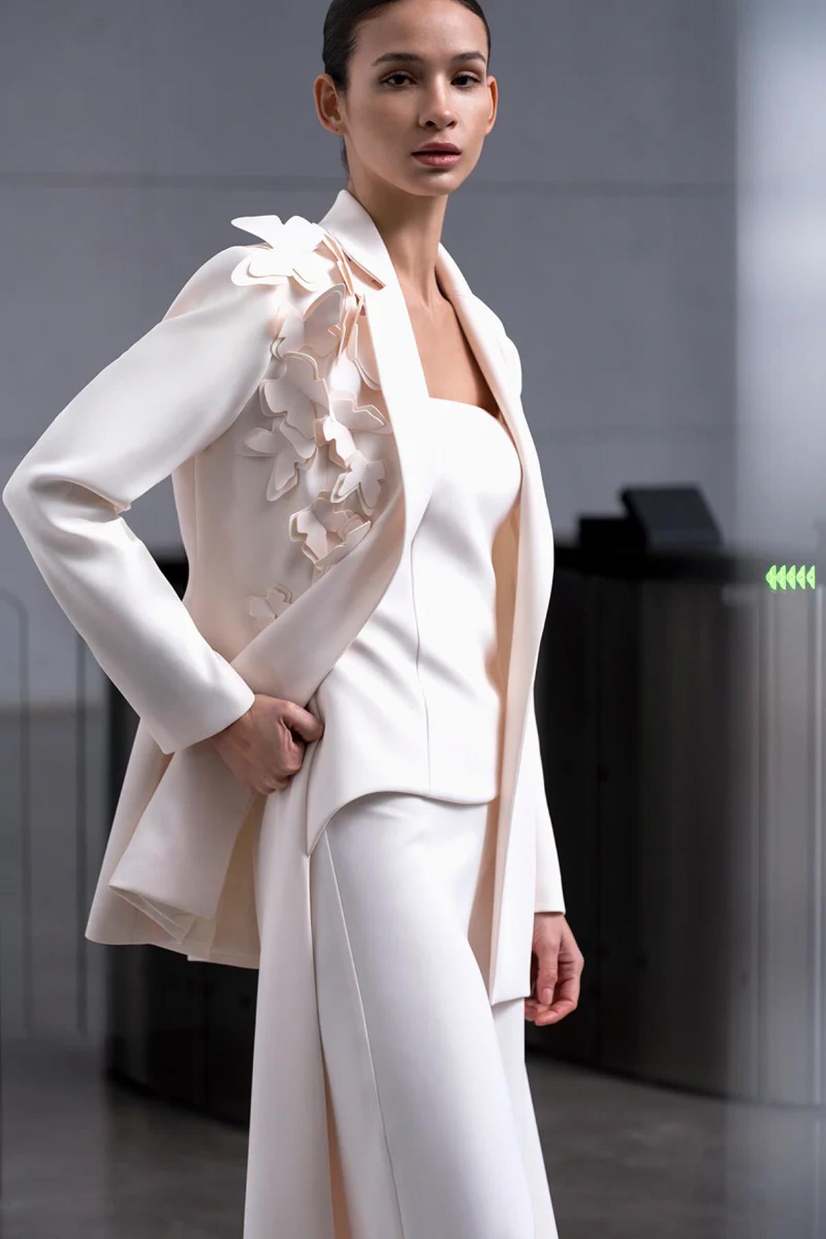 Butterfly Patterned Blazer Jacket