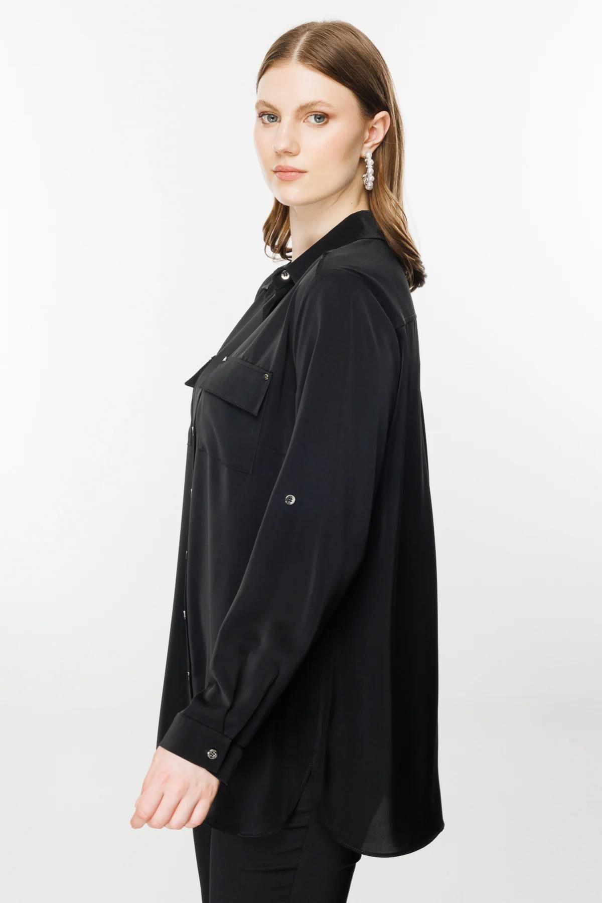 Çift Cepli Büyük Beden Gömlek - Eser Giyim