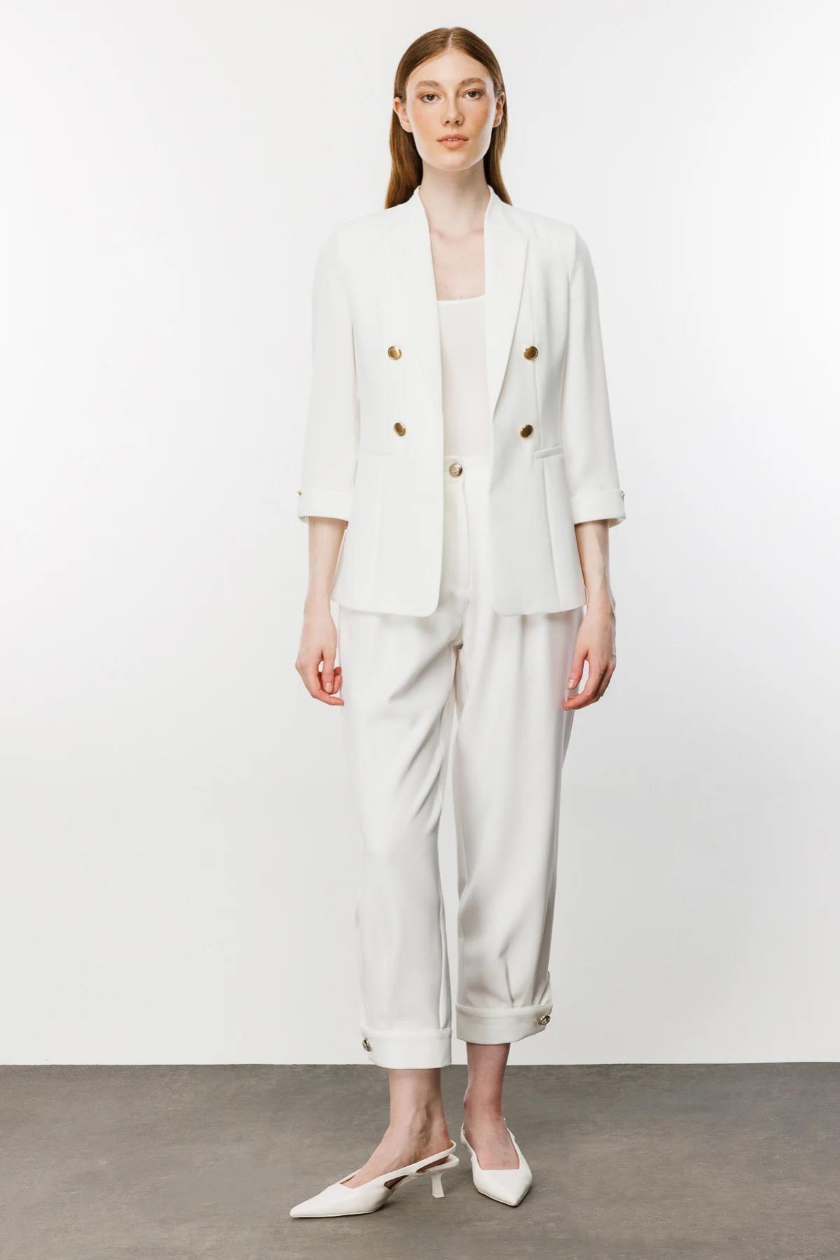 Çizgi Cep Duble Kol Ceket - Eser Giyim