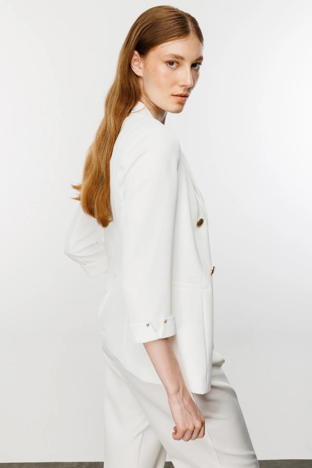 Çizgi Cep Duble Kol Ceket - Eser Giyim