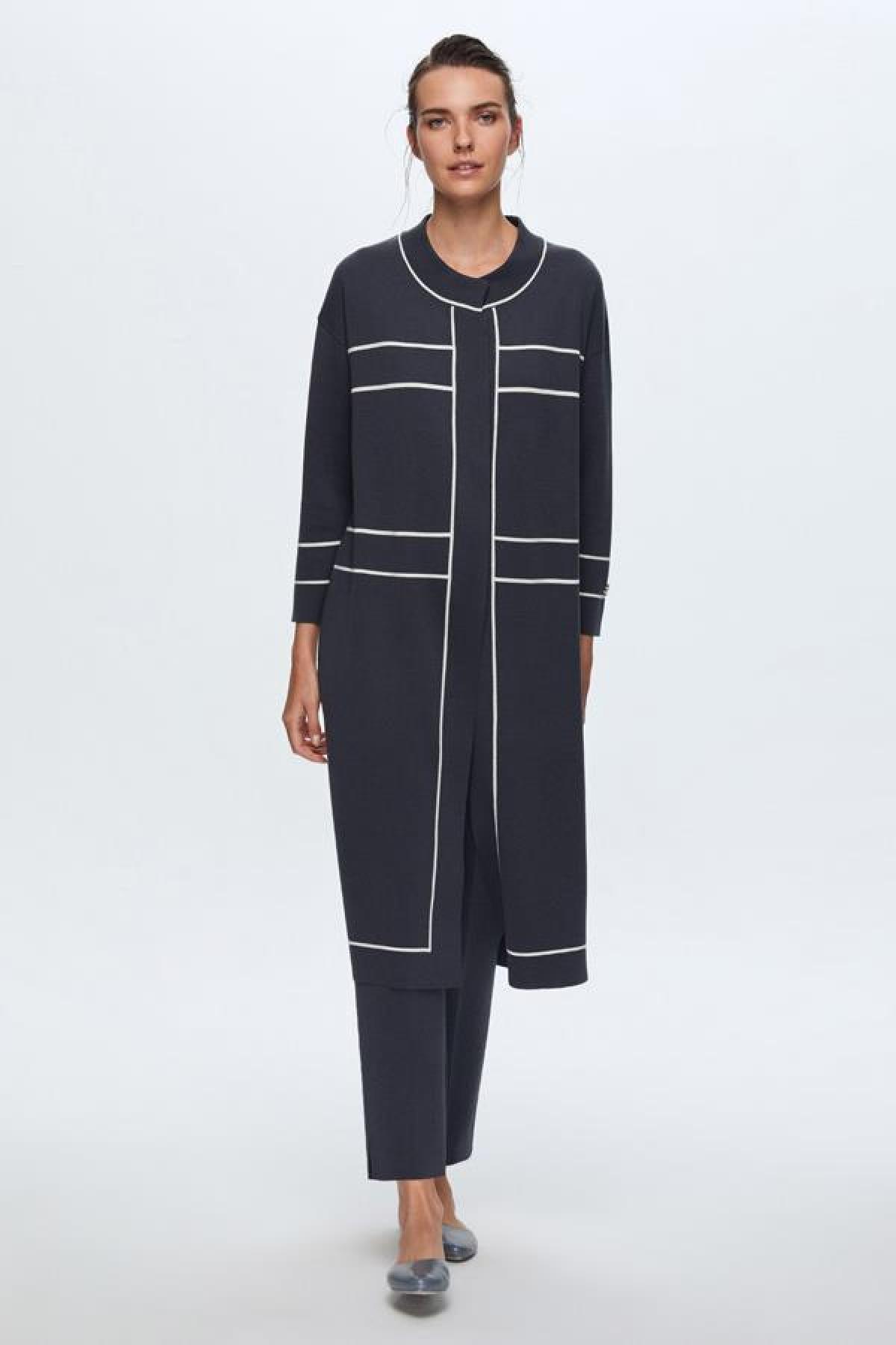 Çizgi Şeritli Triko Hırka - Eser Giyim