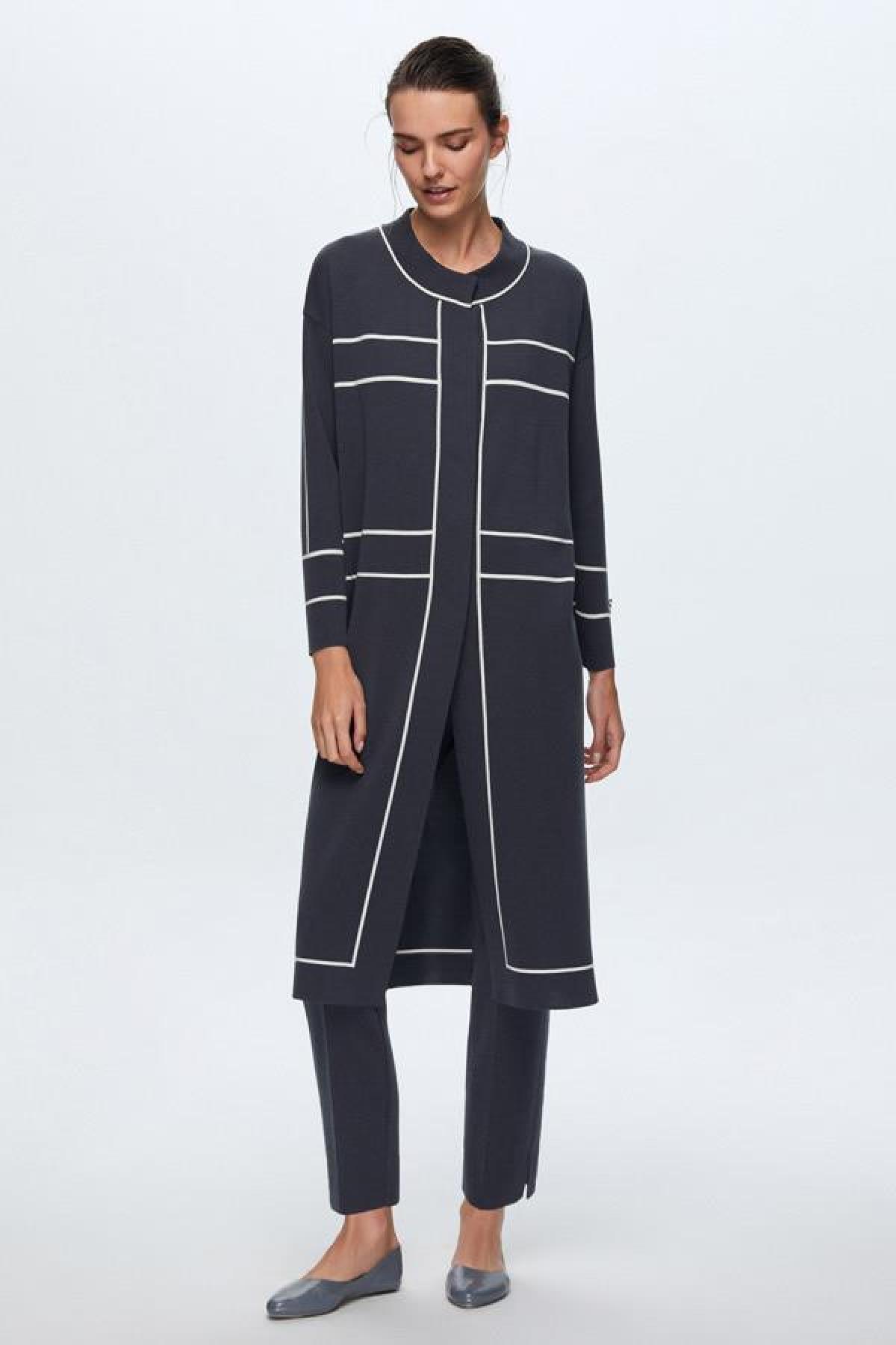 Çizgi Şeritli Triko Hırka - Eser Giyim