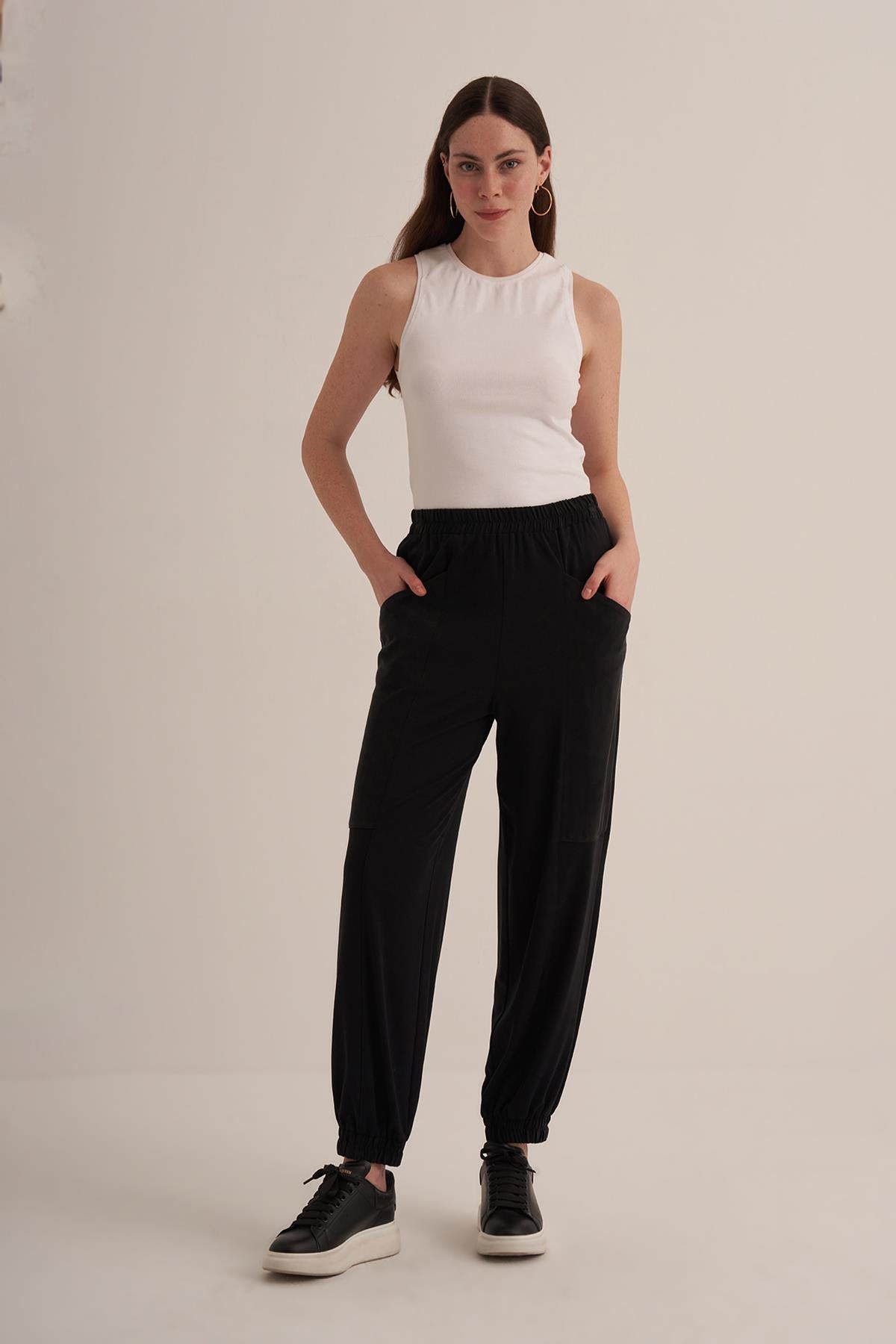 Taş Detaylı Cupro Pantolon