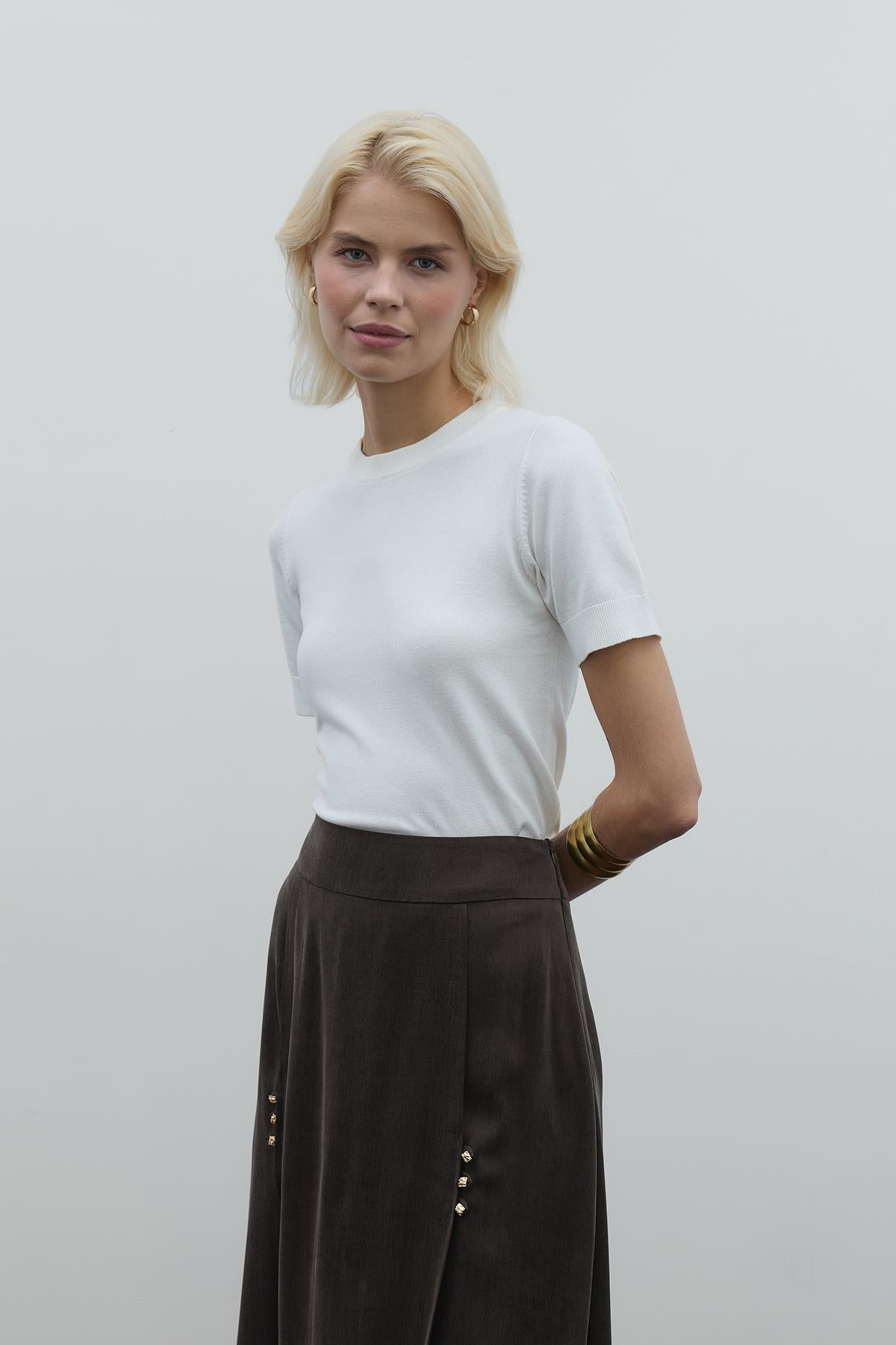 Yüksel Waist Cupro Maxi Skirt