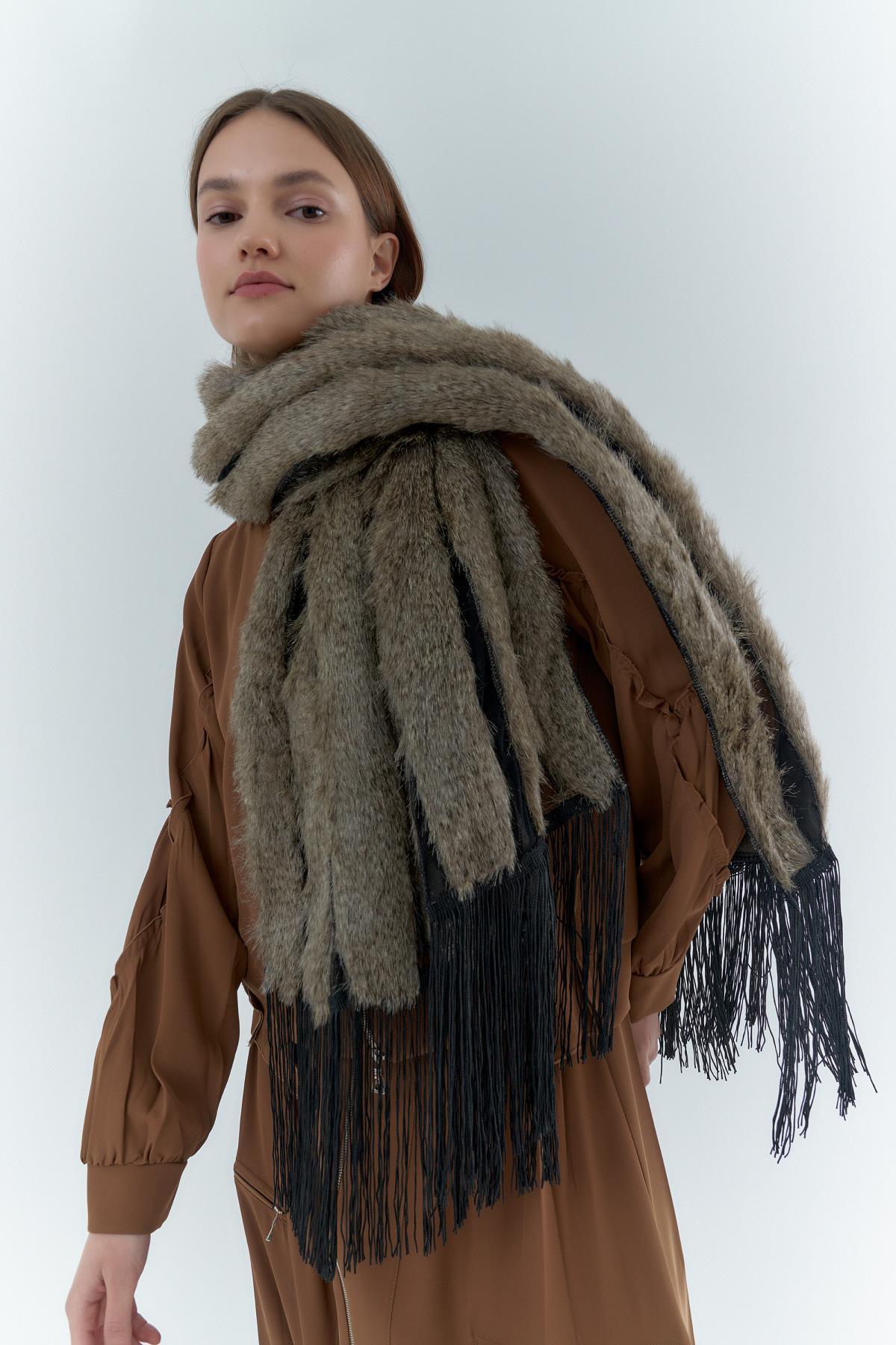 Clary Kürk Pelerin - Eser Giyim