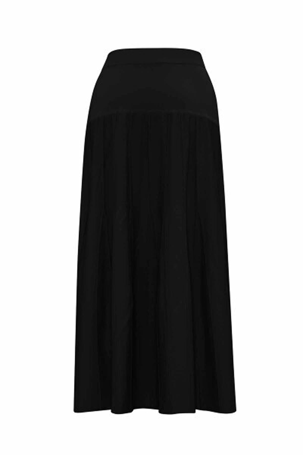 Elastic Waist Knitted Technique Knitwear Long Skirt