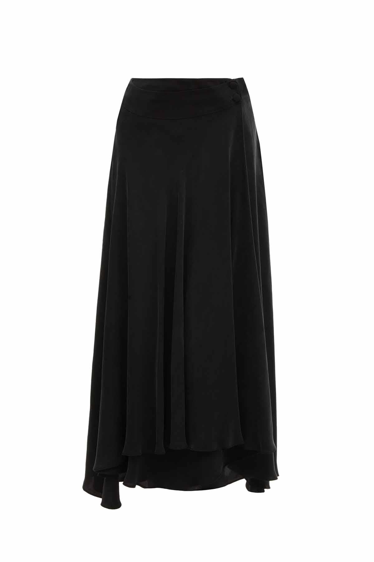 Asymmetrical Cut Cupro Skirt