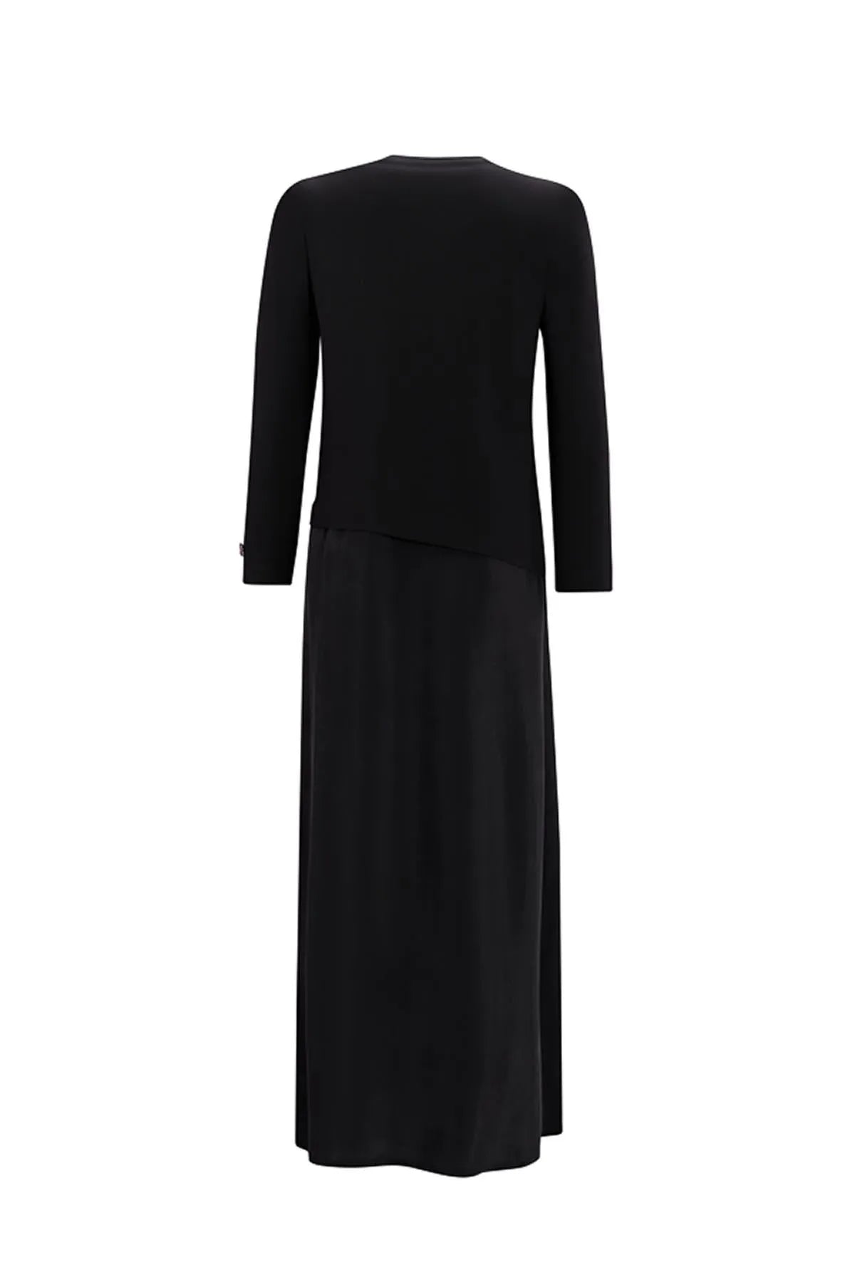 فستان محبوك من الكوبرو بقصّة غير متماثلة