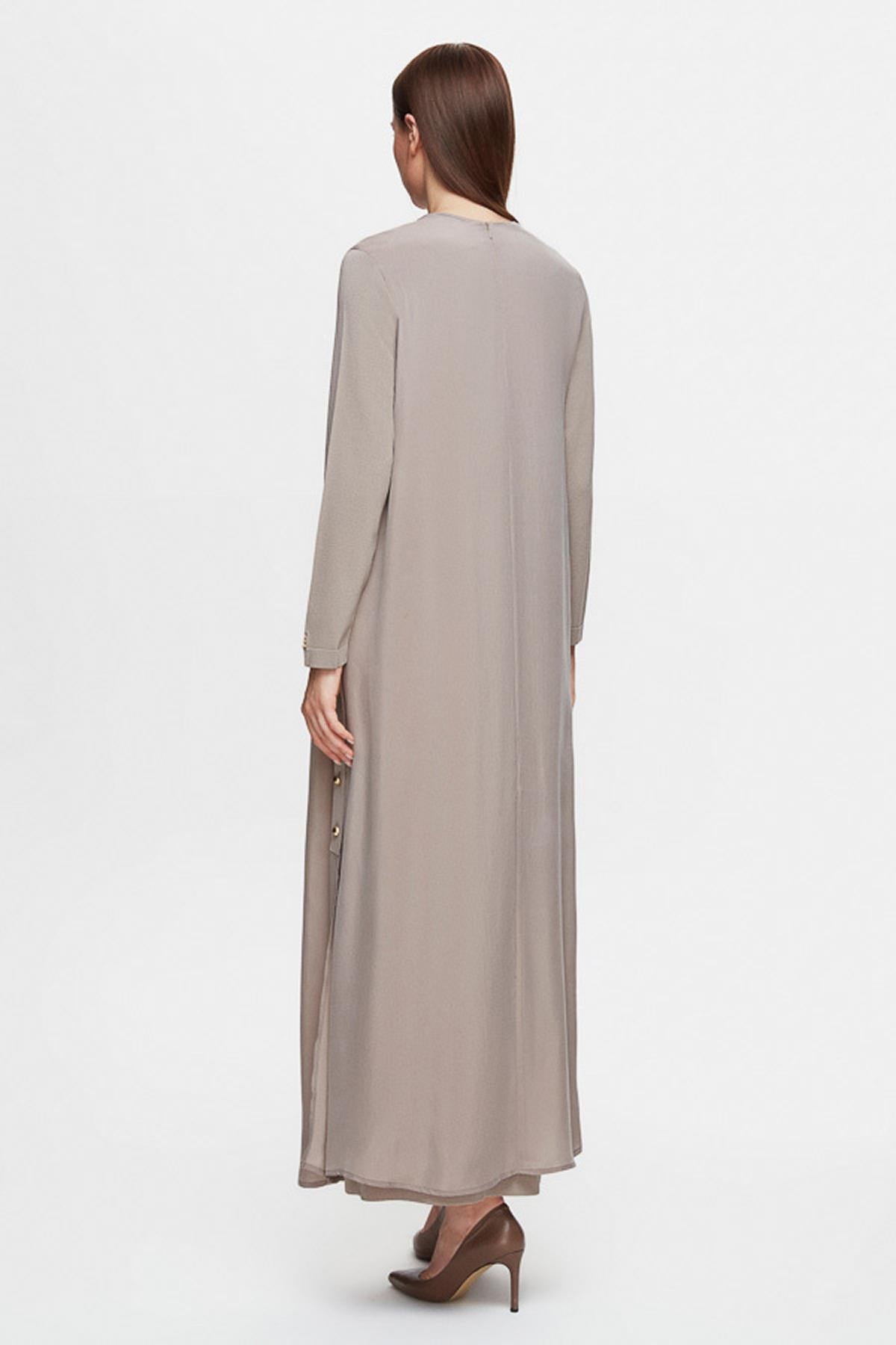 Cupro Dress with Side Buttons