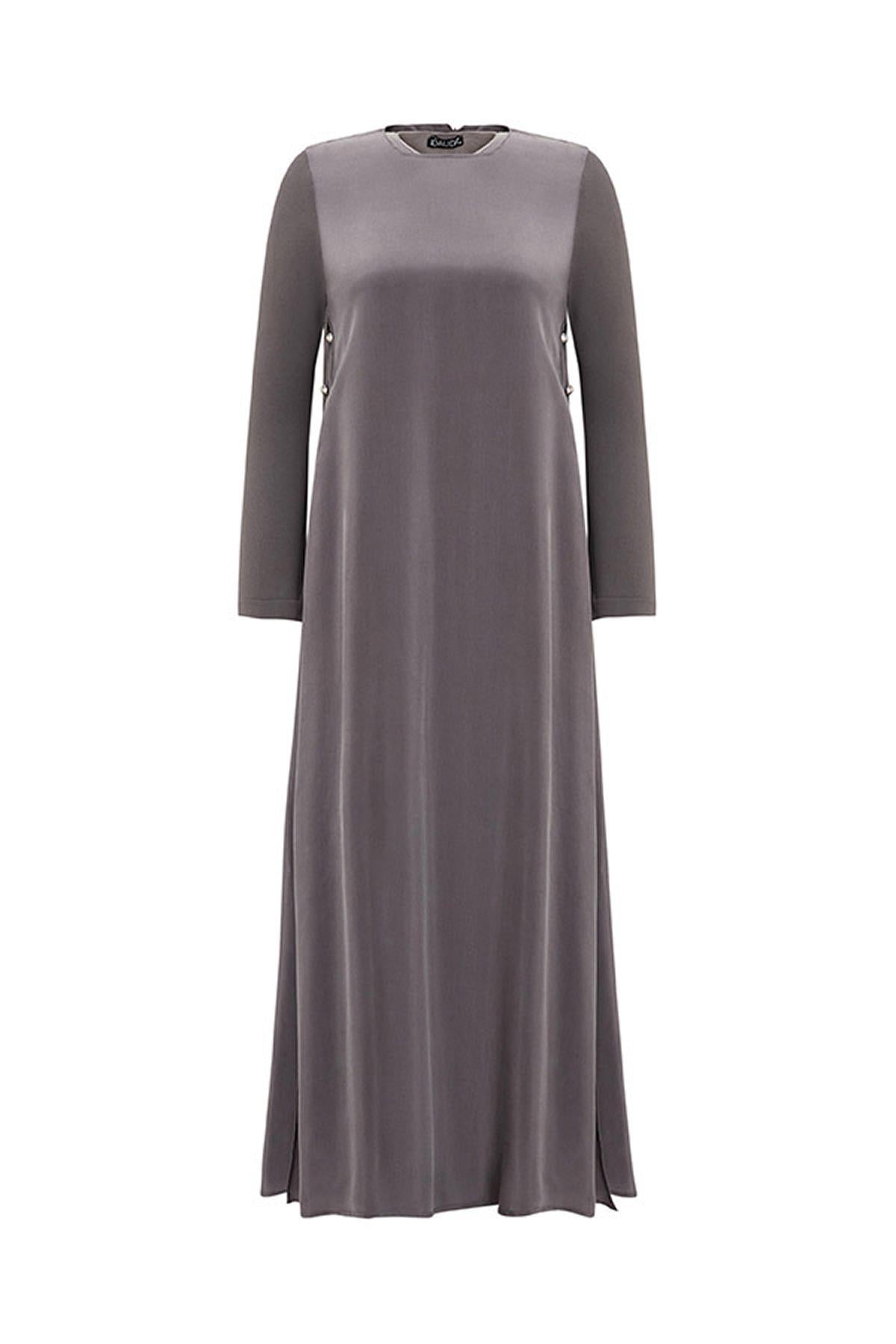 Cupro Dress with Side Buttons