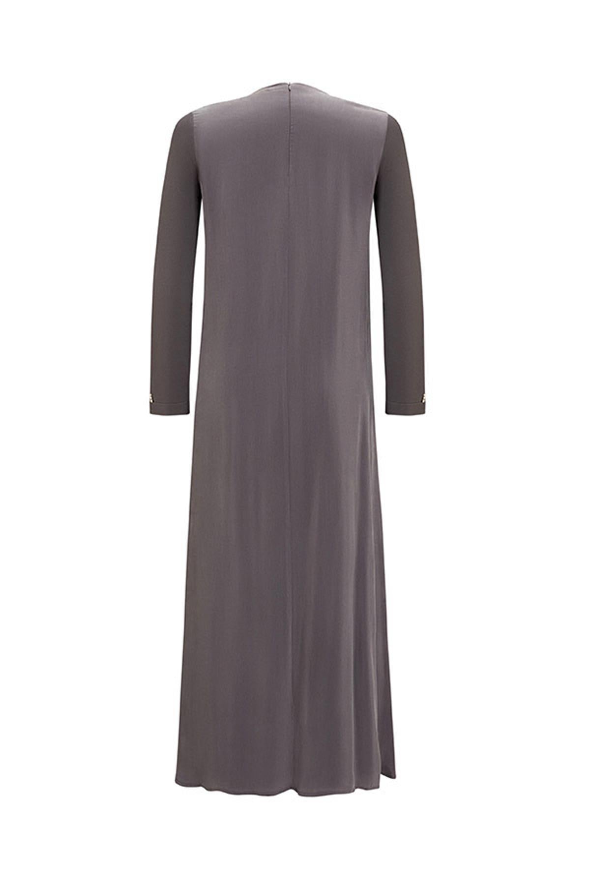 Cupro Dress with Side Buttons
