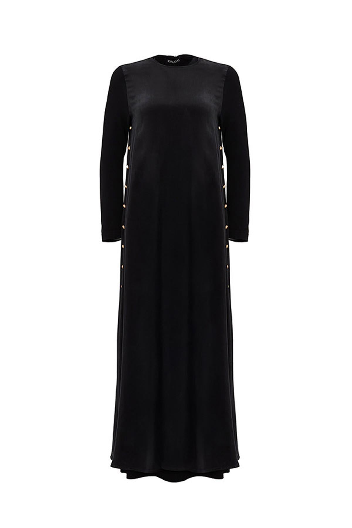 Cupro Dress with Side Buttons