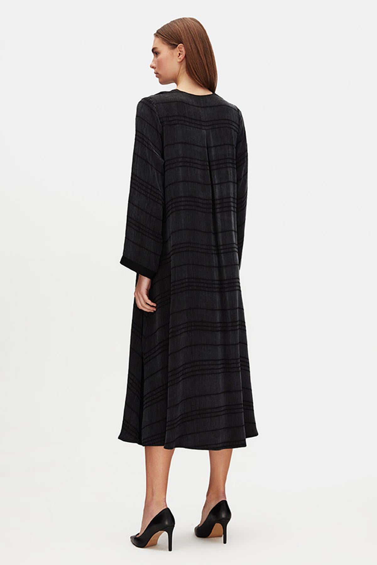 V-Neck Jacquard Cupro Dress