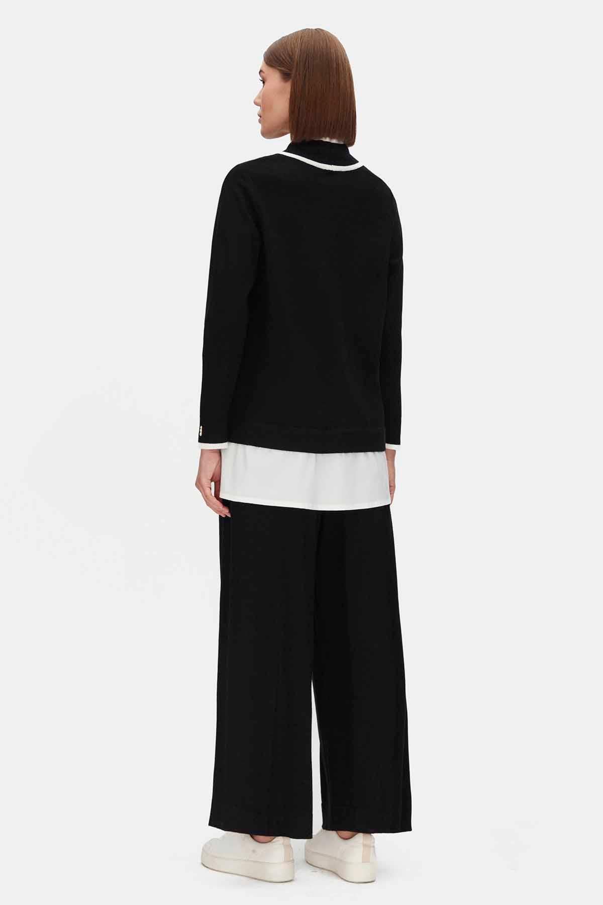 Yakası Büzgülü Cepli Triko Tunik