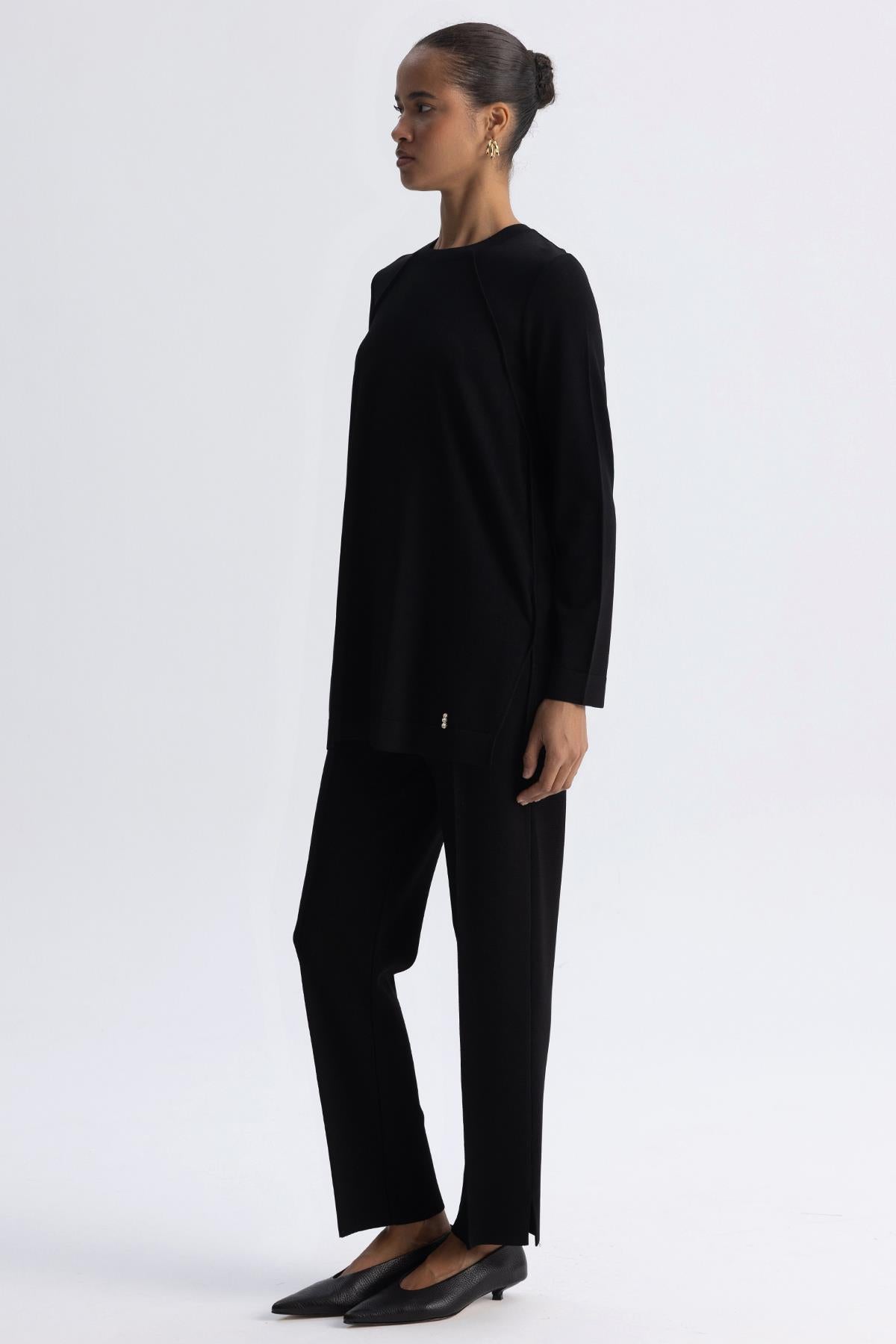 Dar Paça Basic Triko Pantolon